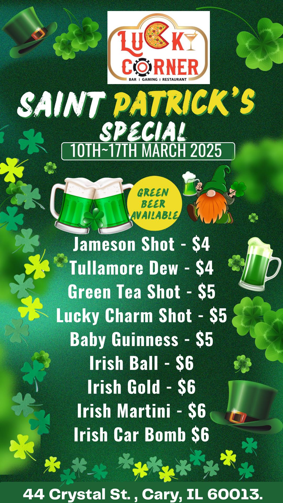 Lucky Corner of Cary Menu