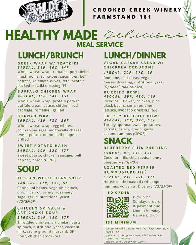 Baldy's BBQ and Catering Menu