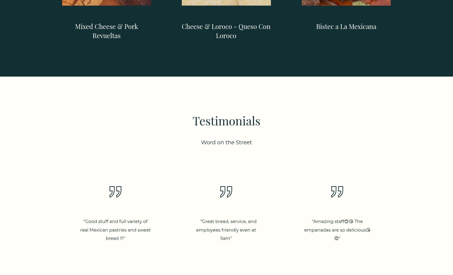 El Nopal Bakery Menu