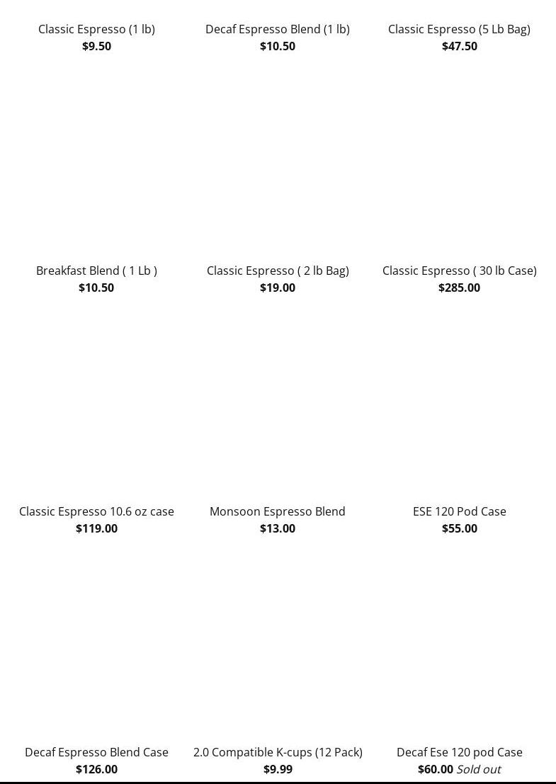 La Capannina Coffee Menu