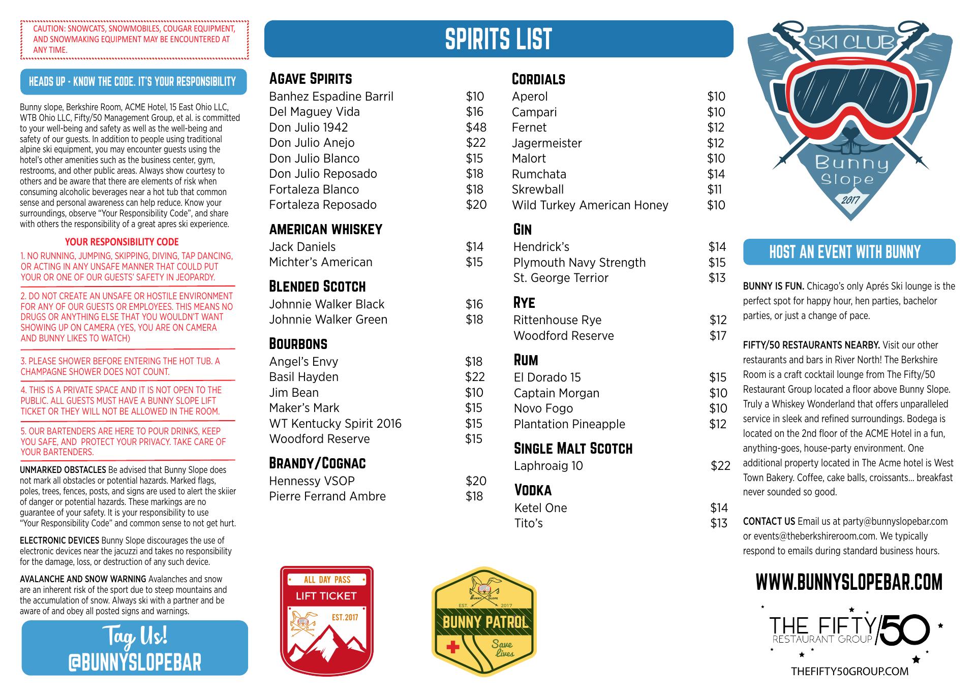 Bunny Slope Menu