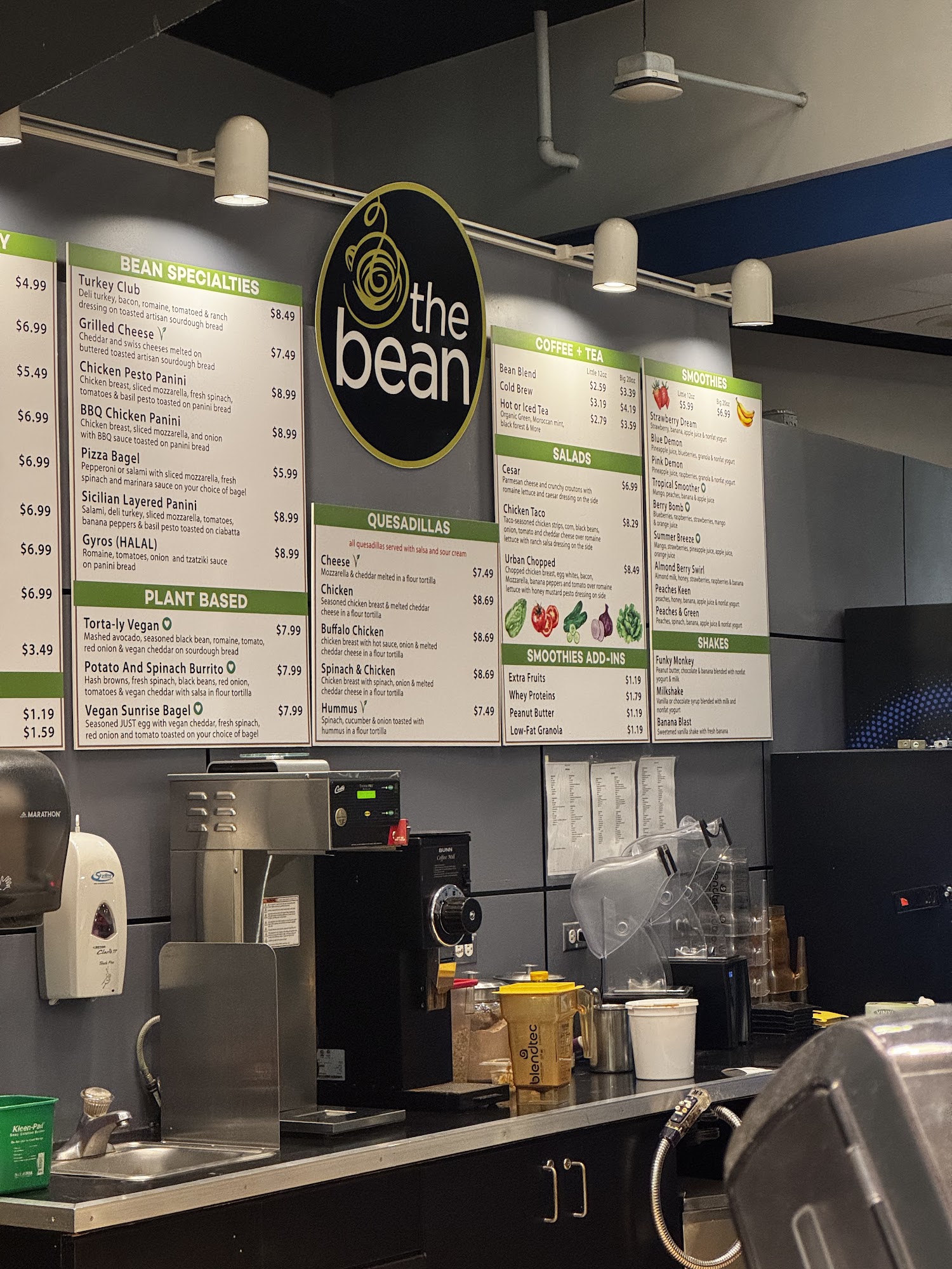 The Bean Cafe Menu
