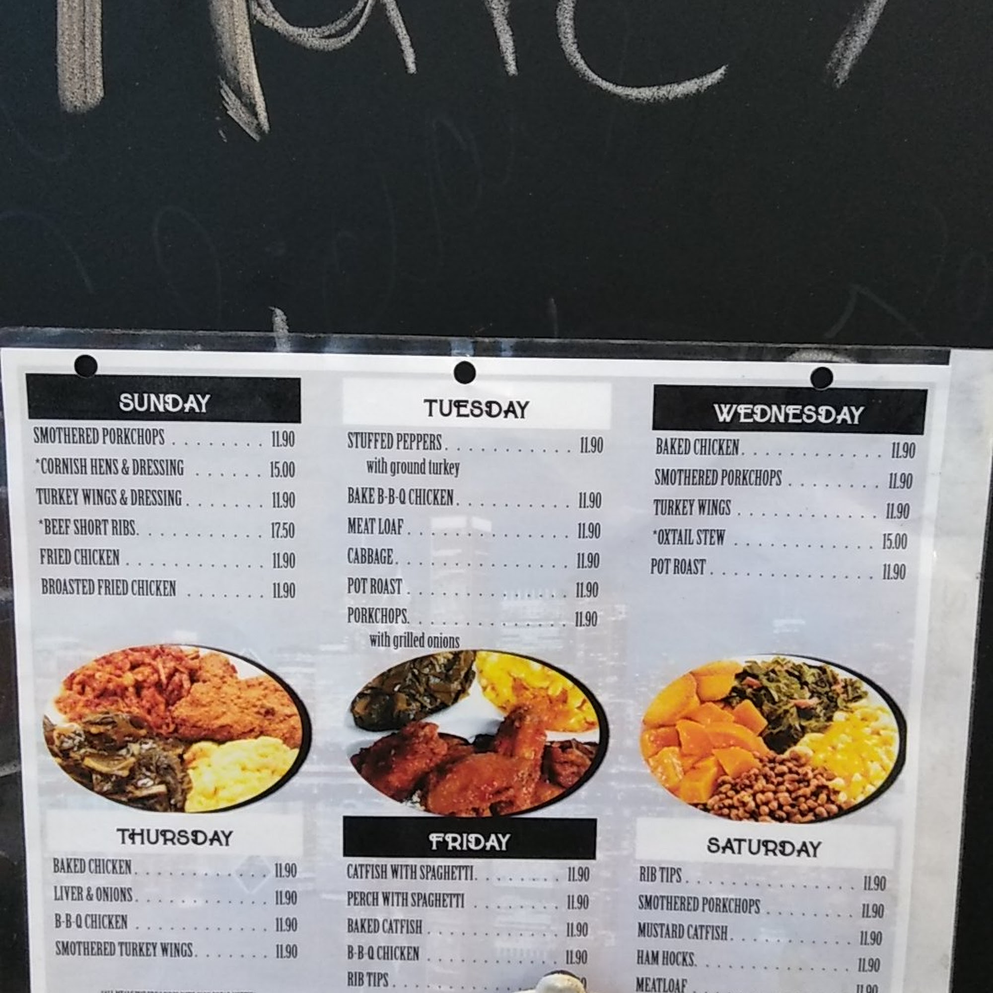 Jamison's Soul Food Menu