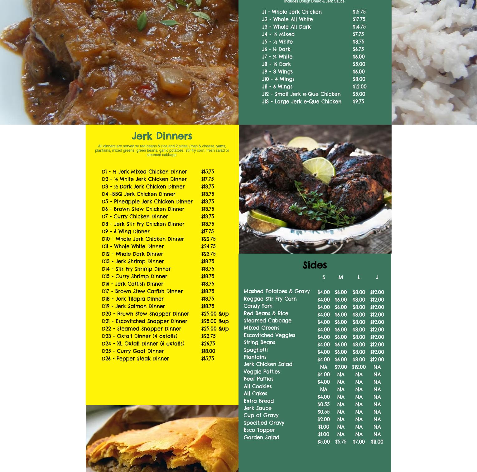 Tropic Island Menu