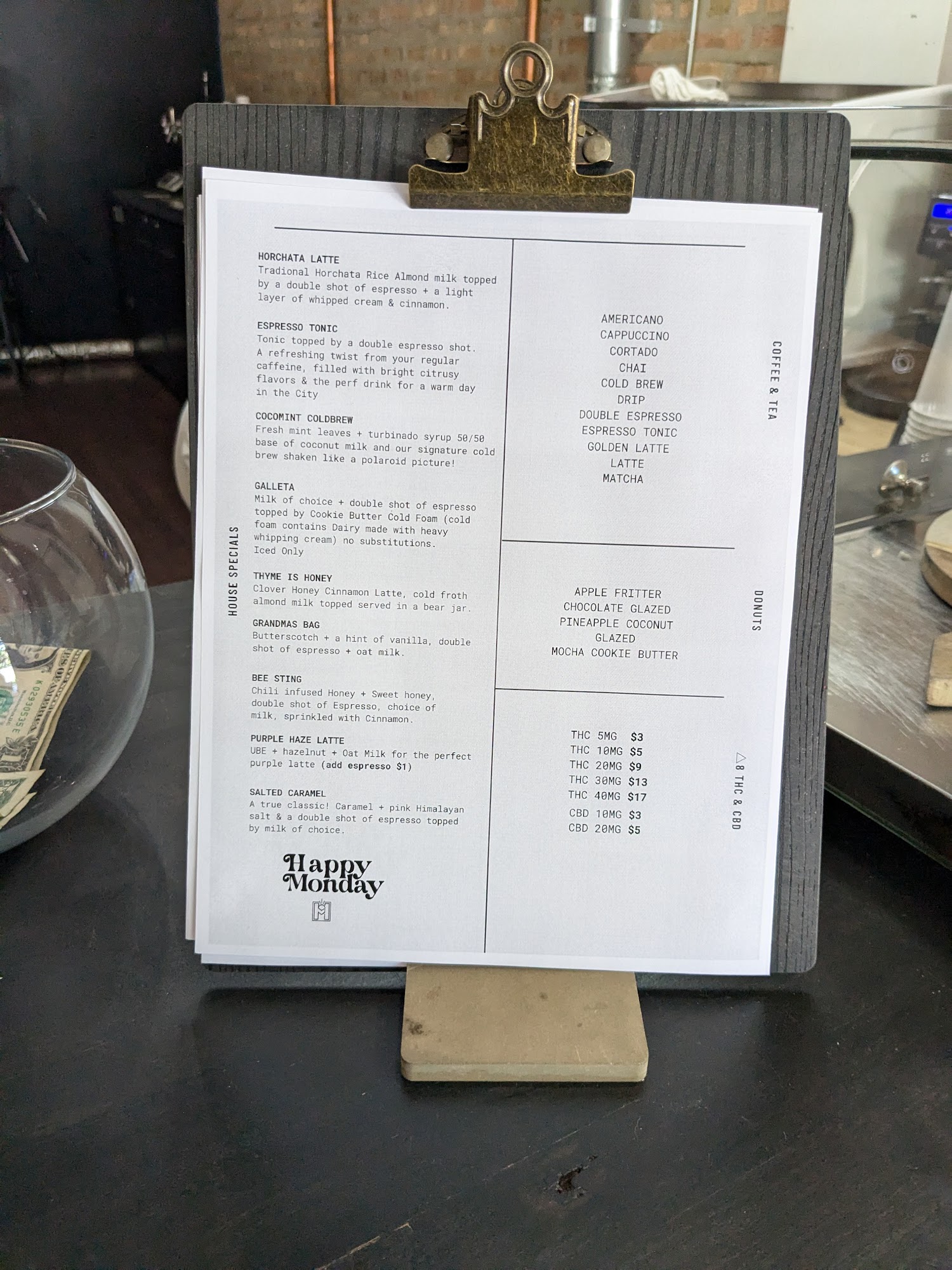 Happy Monday Coffee Roasters Menu