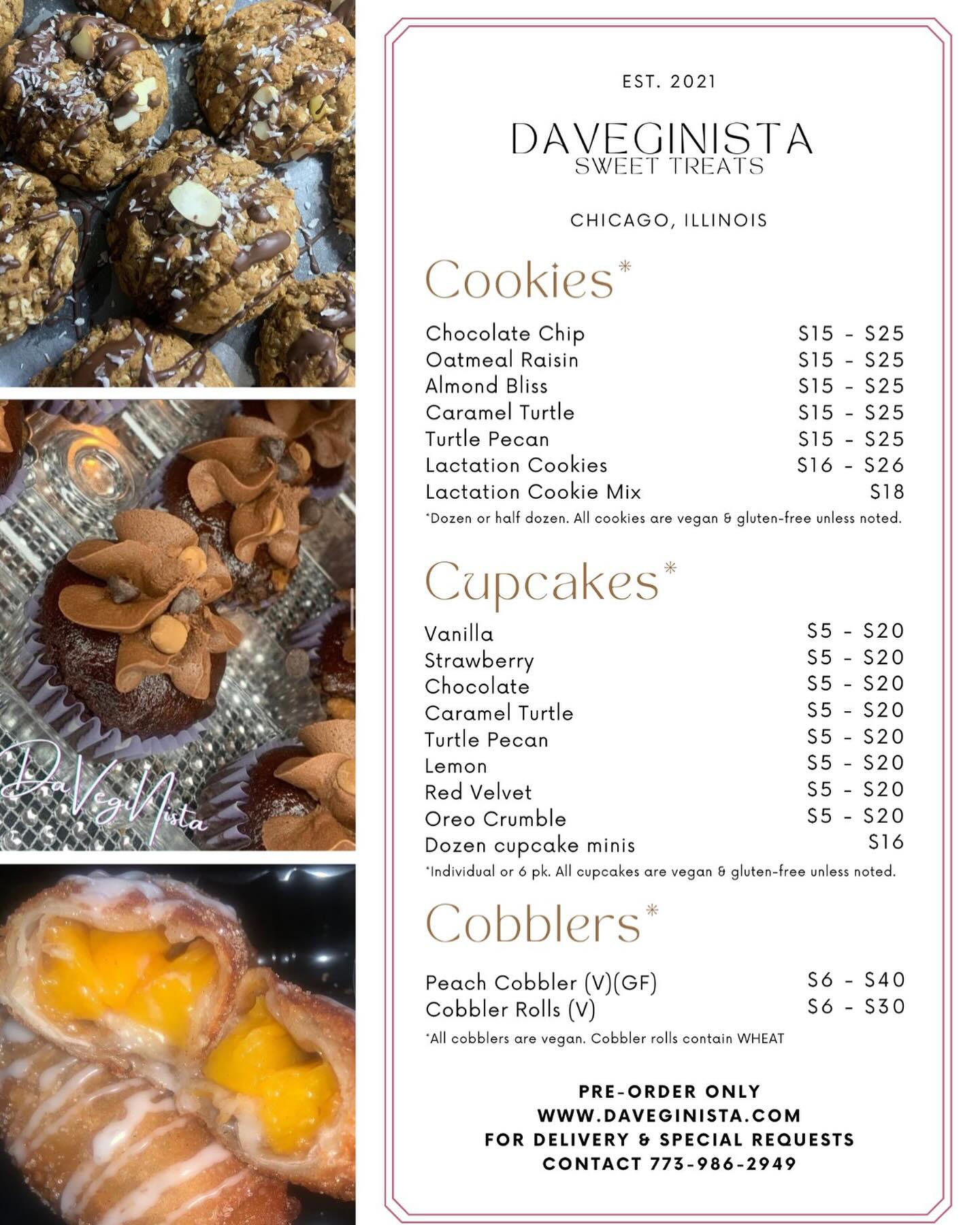 DaVegiNista Menu