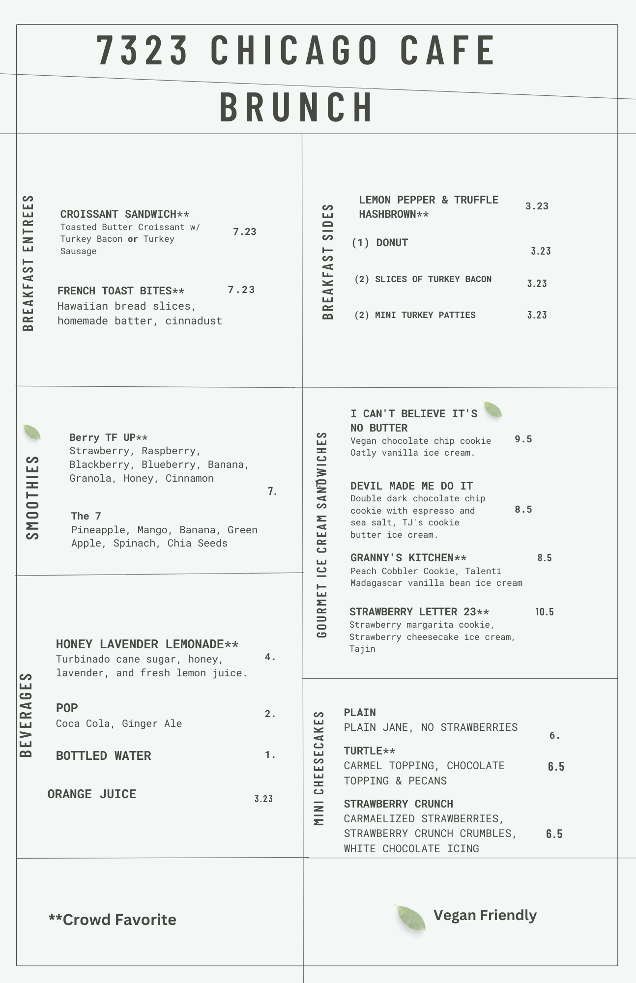 7322 Chicago Cafe Menu