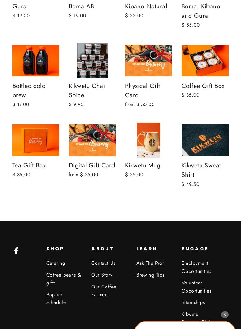 Kikwetu Coffee Company Menu