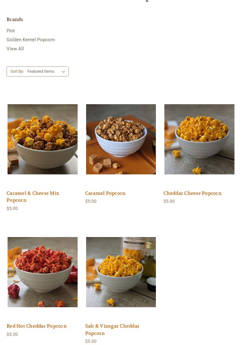 Golden Kernel Popcorn Menu