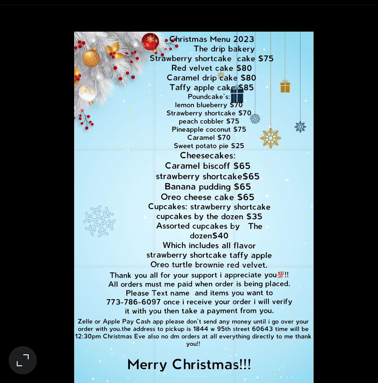 The Drip Bakery By Chef Ced Menu