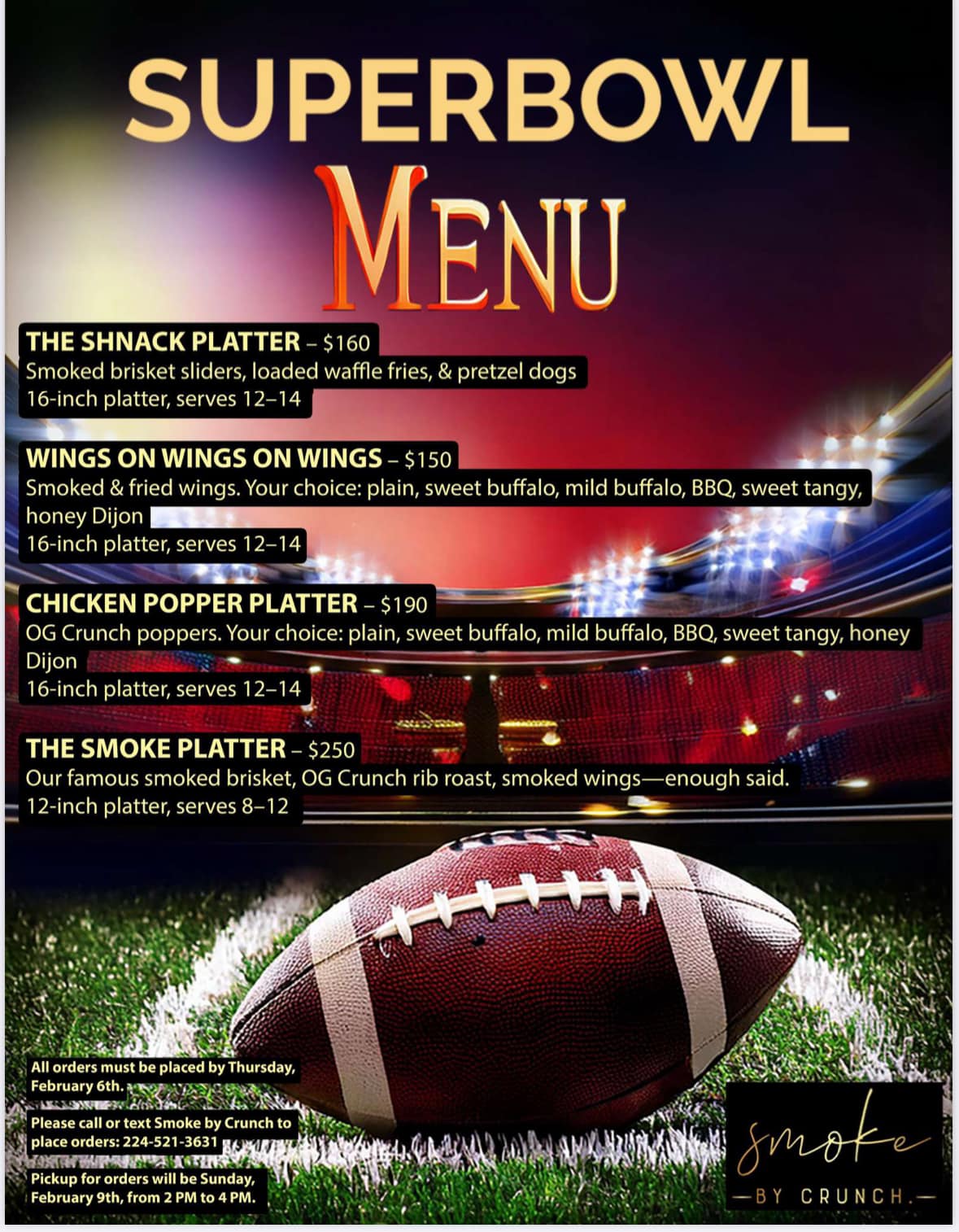 Smoke by Crunch. Menu