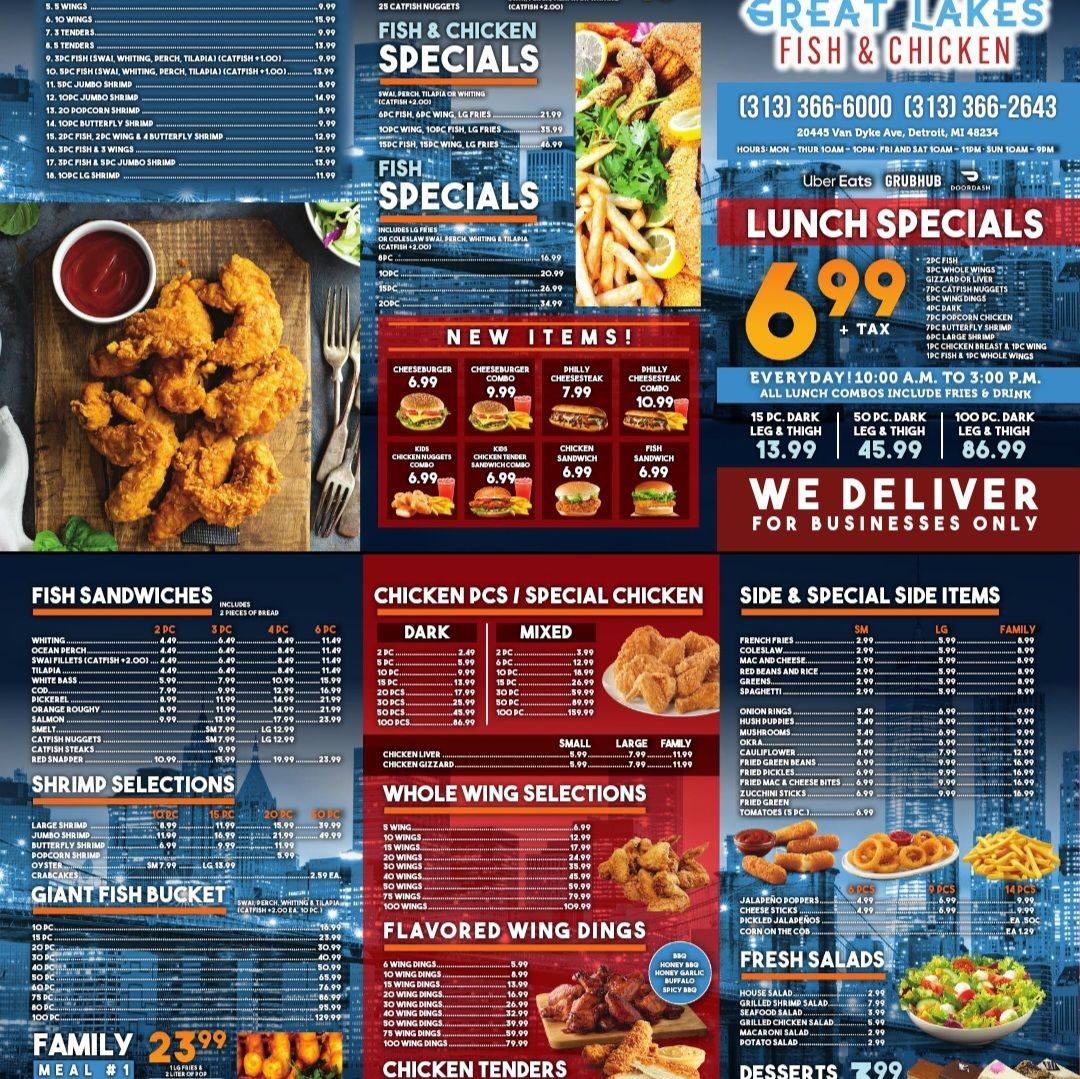 Great Lakes Fish & Chicken Menu