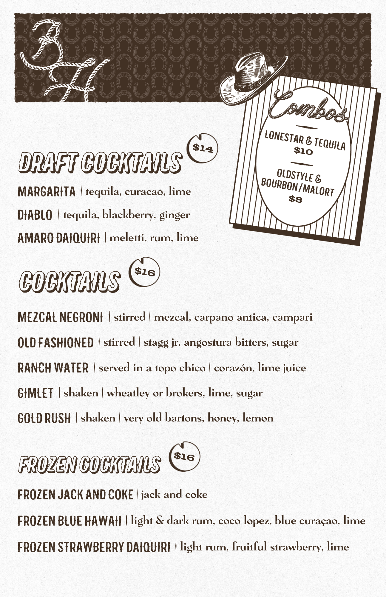 Broken Hearts Menu