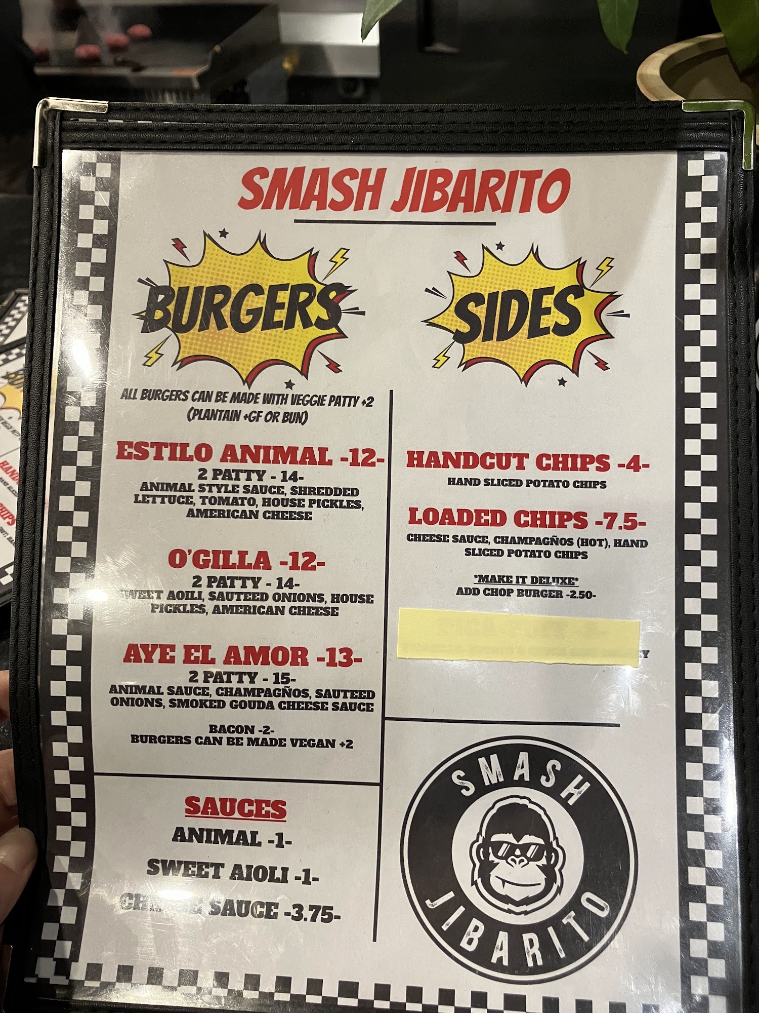 Smash Jibarito Menu