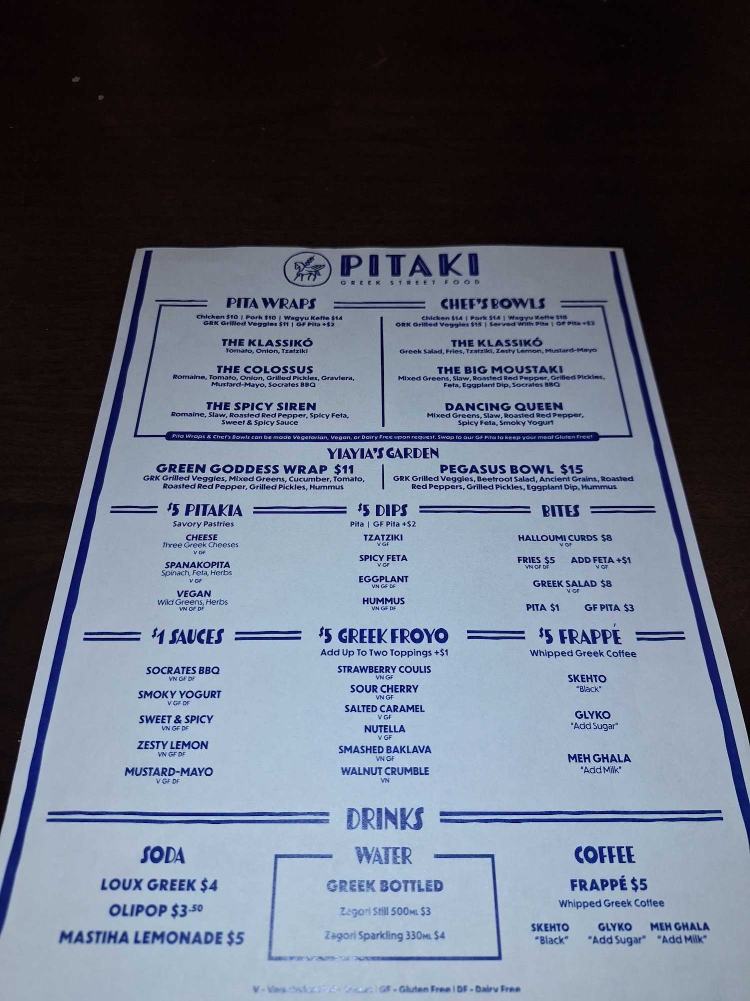 Pitaki Menu