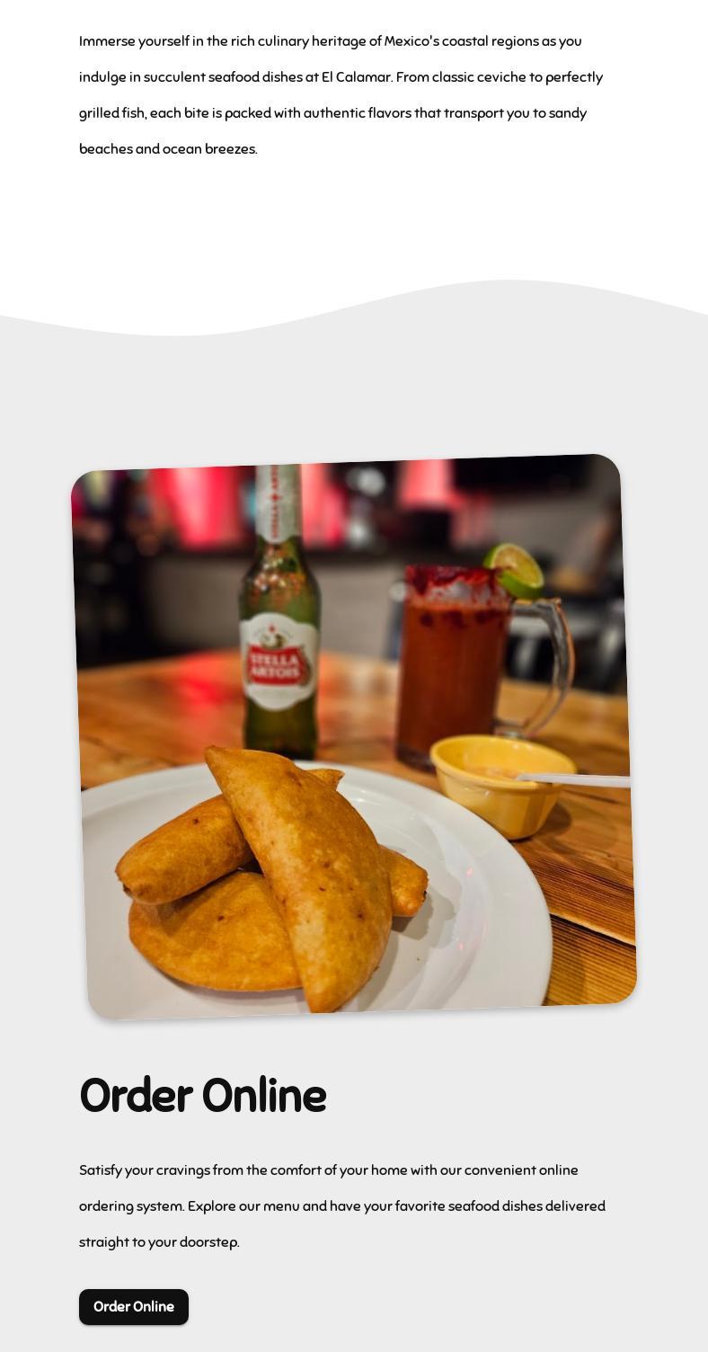 Mariscos El Calamar Mexican Restaurant Menu