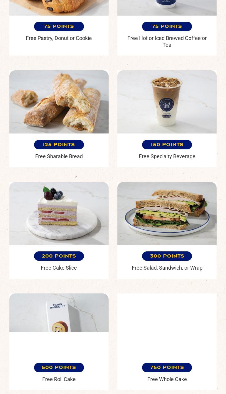 Paris Baguette Menu