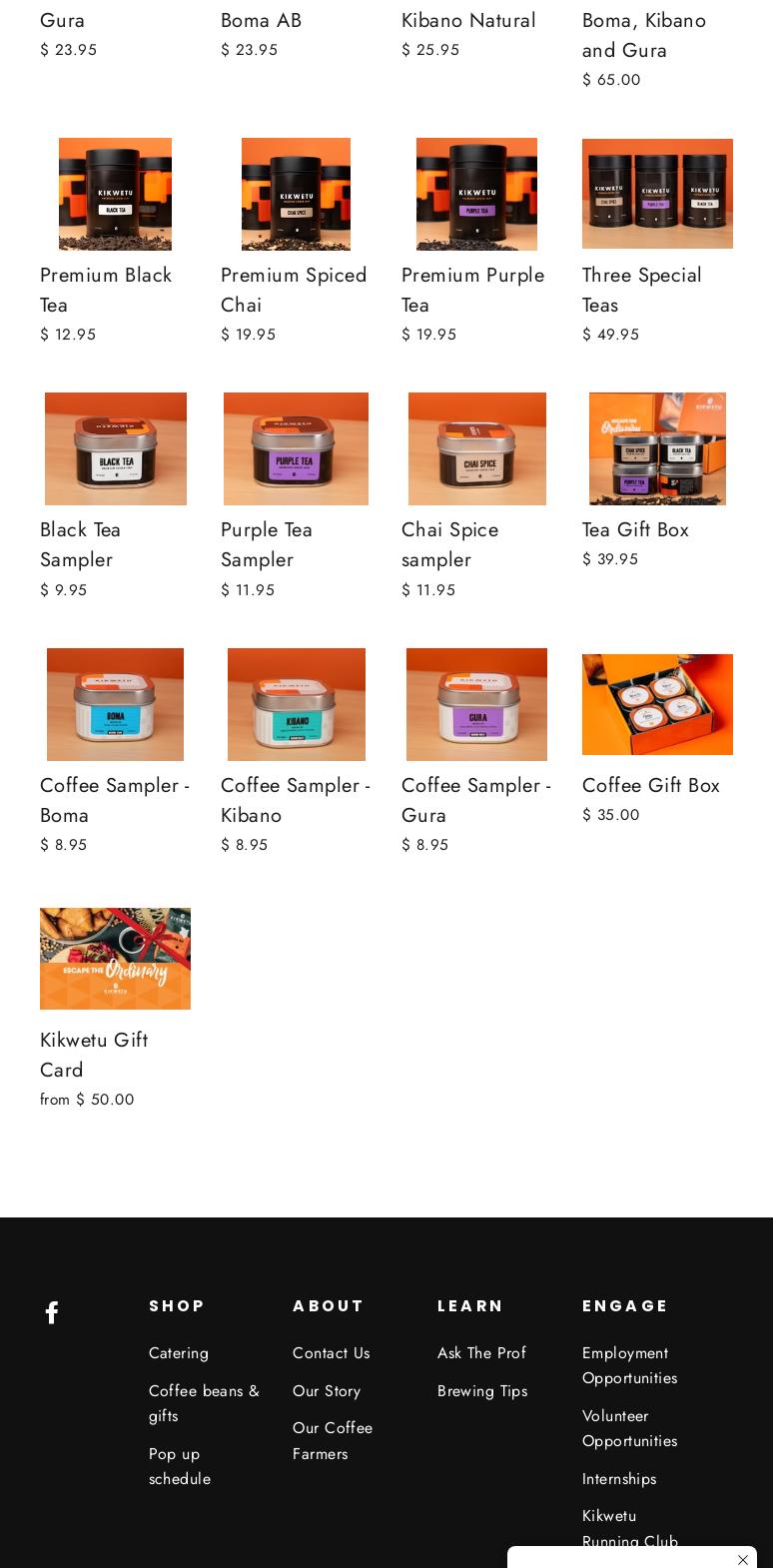 Kikwetu Coffee Company Menu