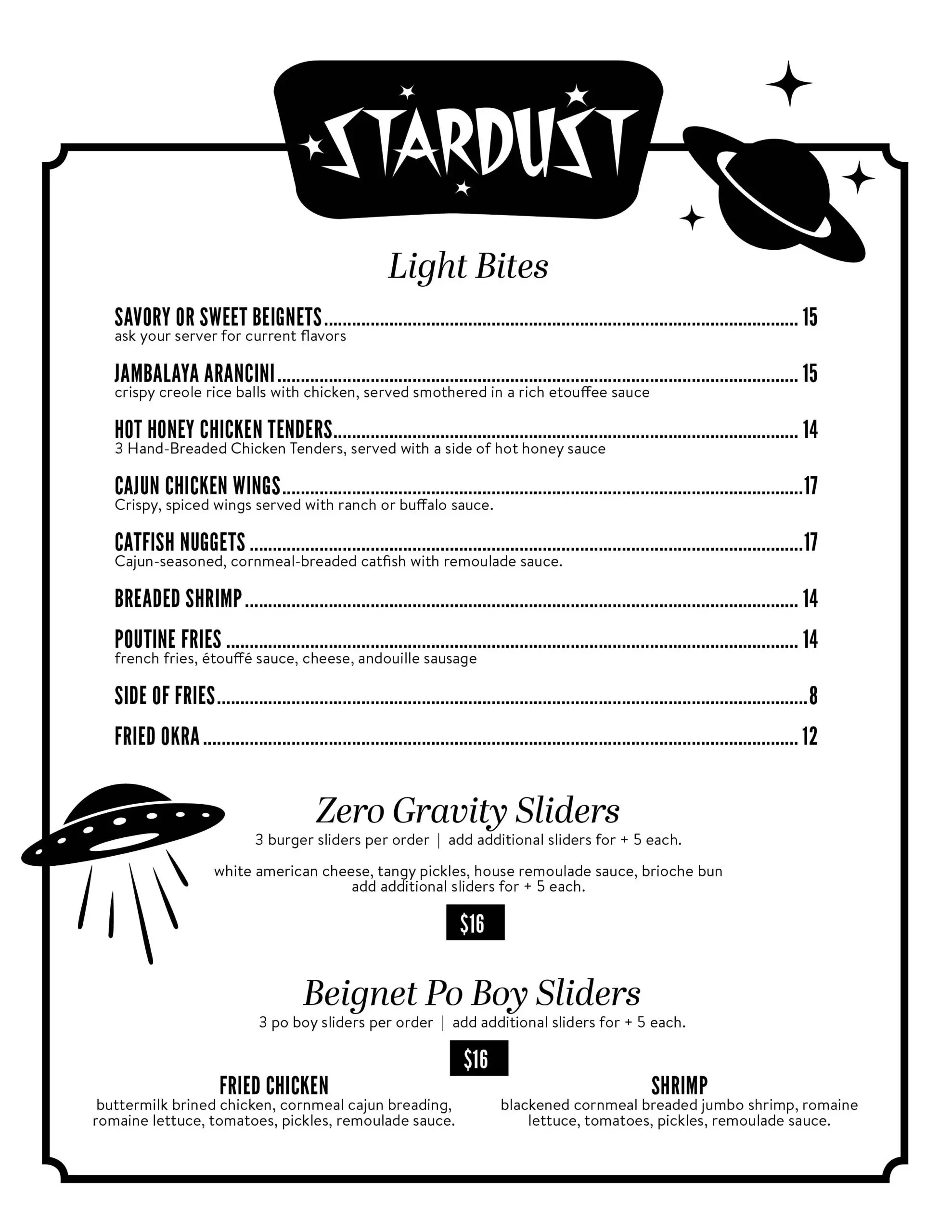 Stardust Menu