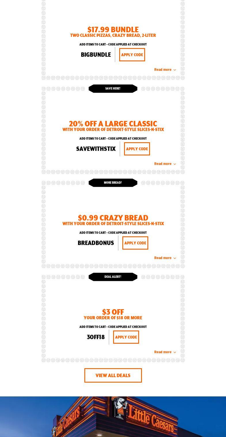 Little Caesars Pizza Menu