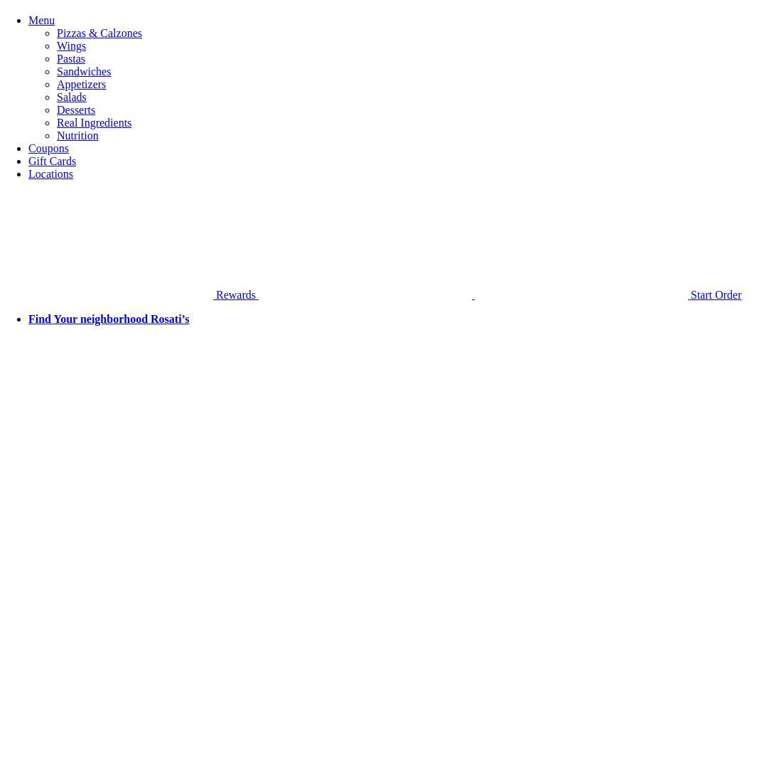 Rosati's Pizza Menu