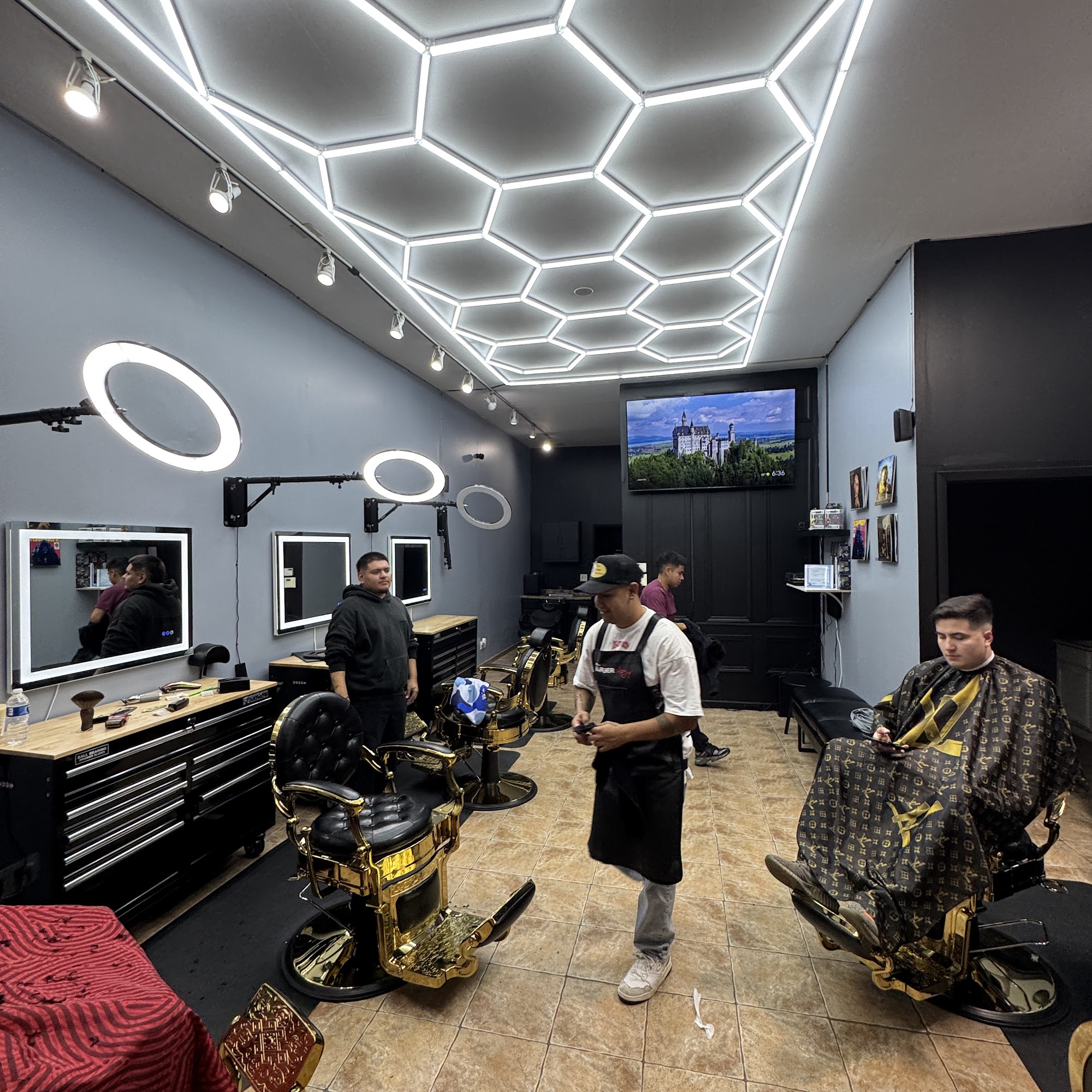 Gold Chair Barber Lounge.