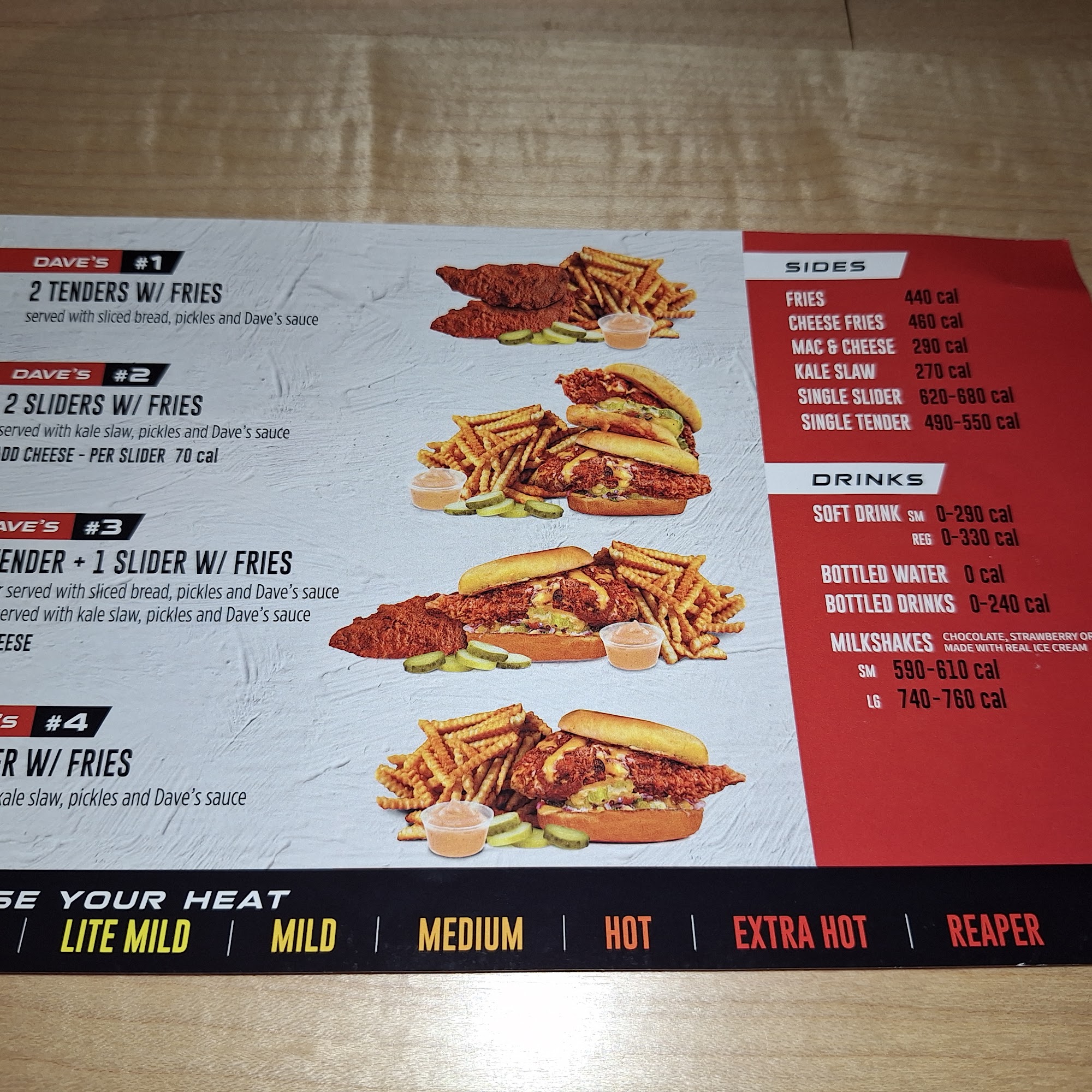 Dave’s Hot Chicken Menu