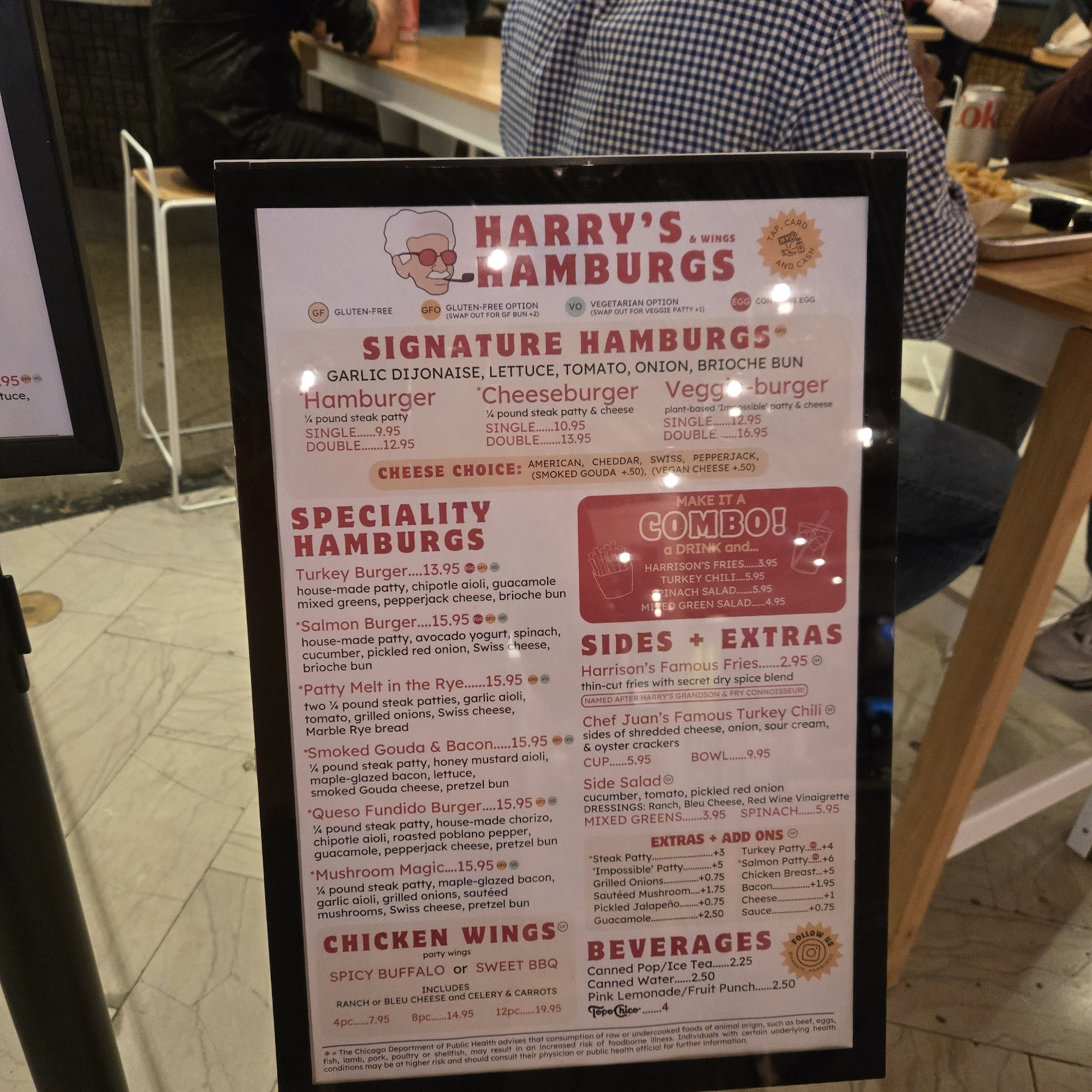 Harry’s Hamburgs Menu