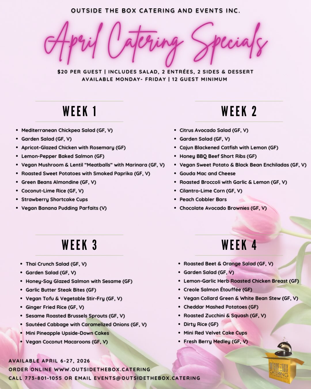 Outside the Box Catering and Events Inc. Menu