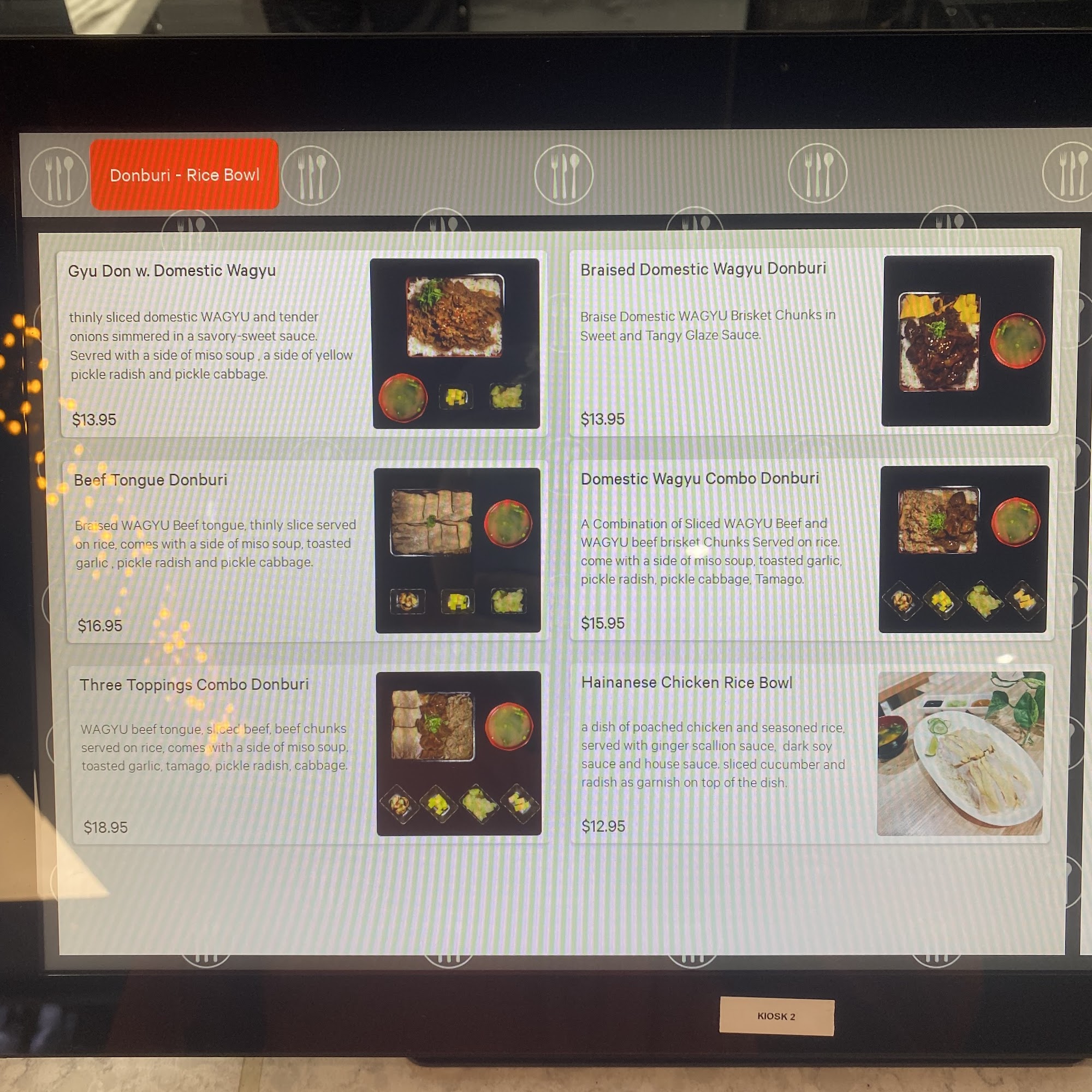 Workout Rice Menu