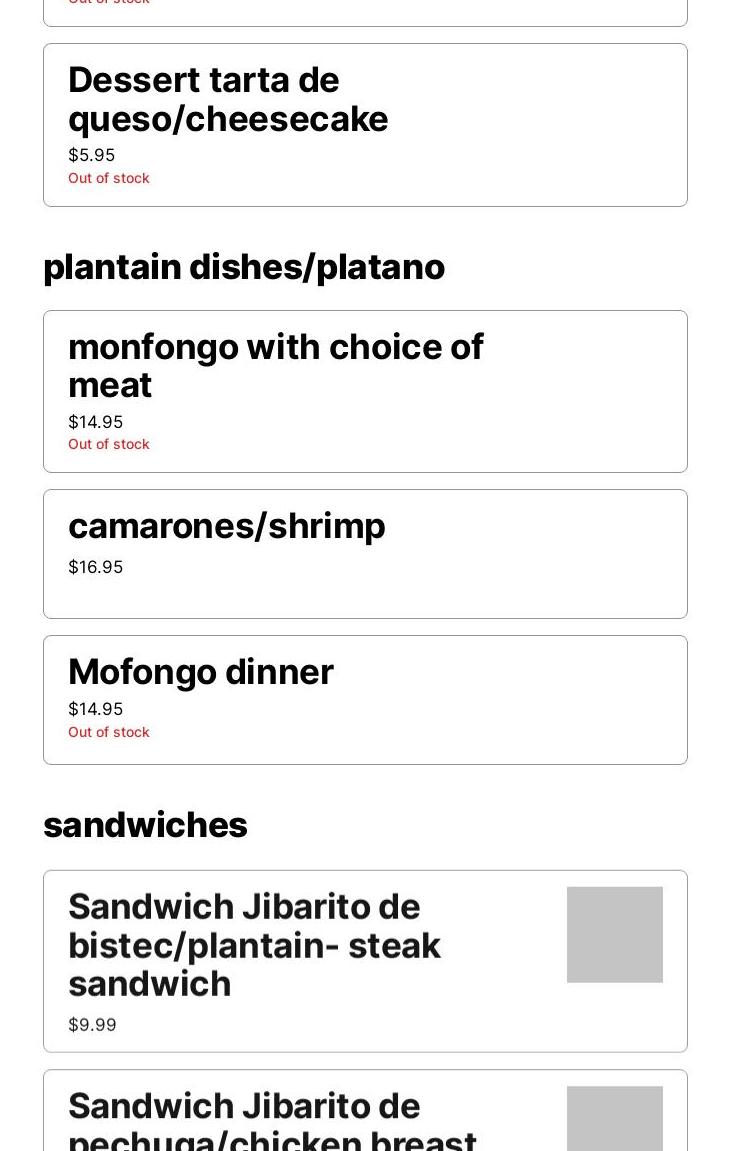 Swan Grill Menu