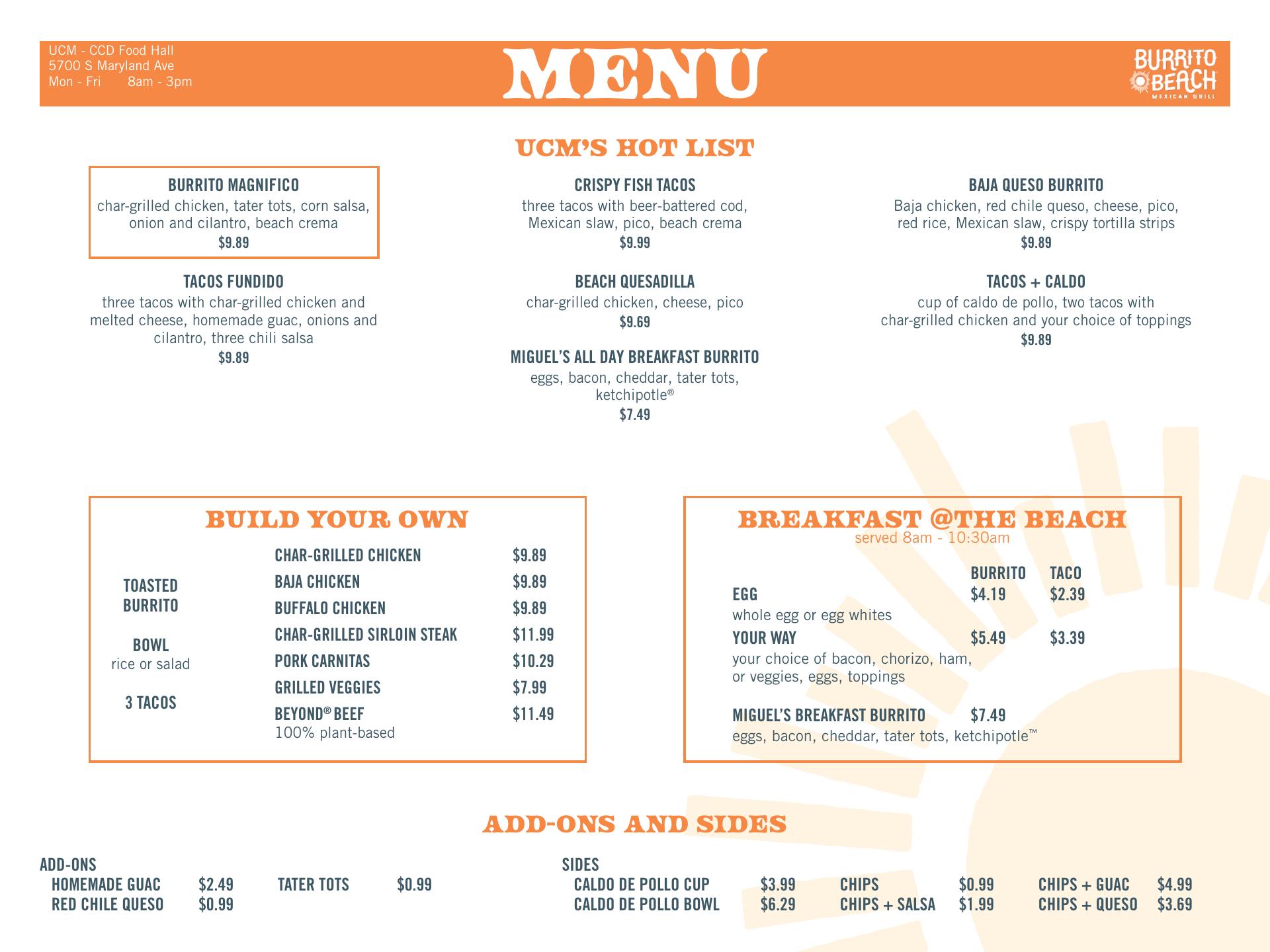 Burrito Beach Menu