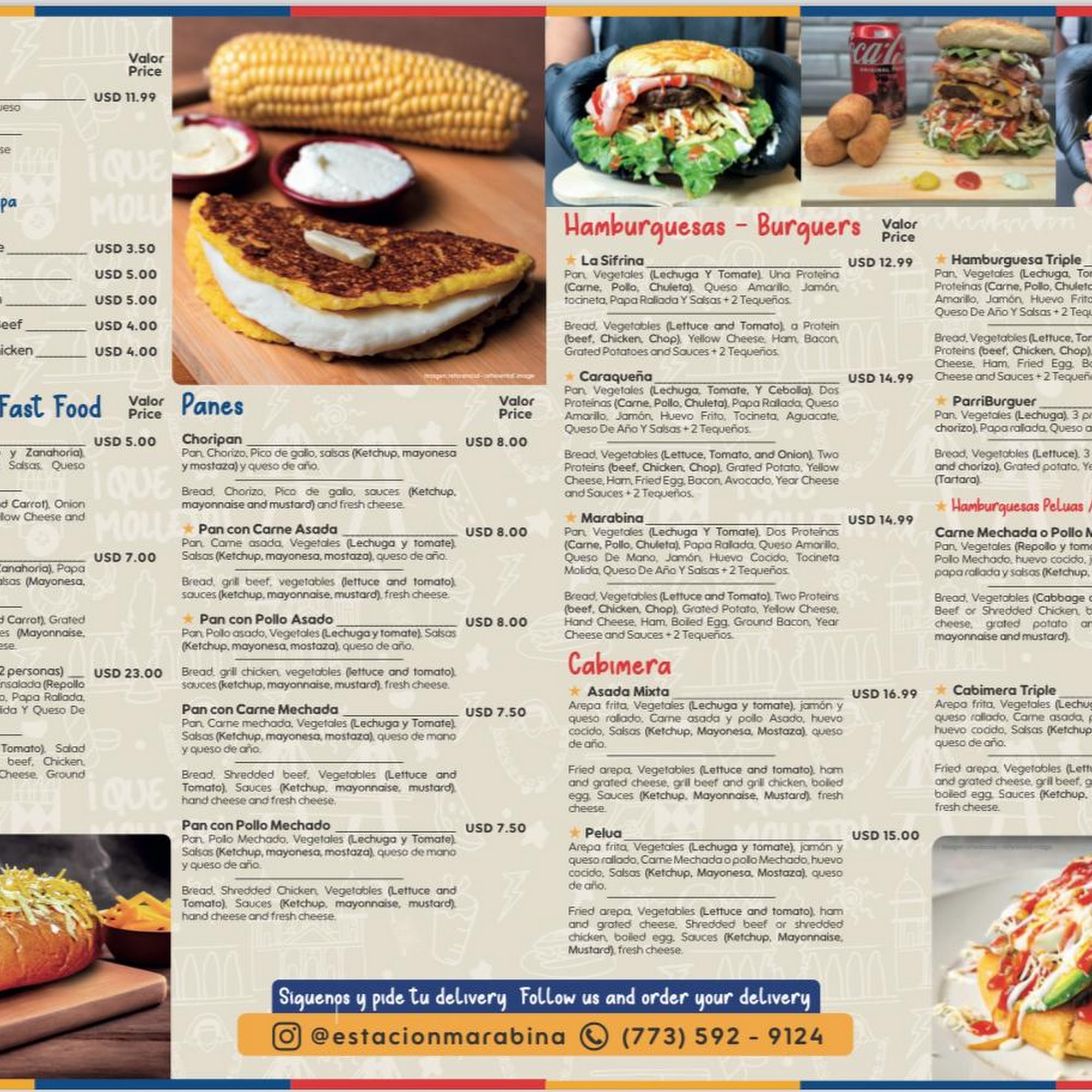 Estación Marabina Menu