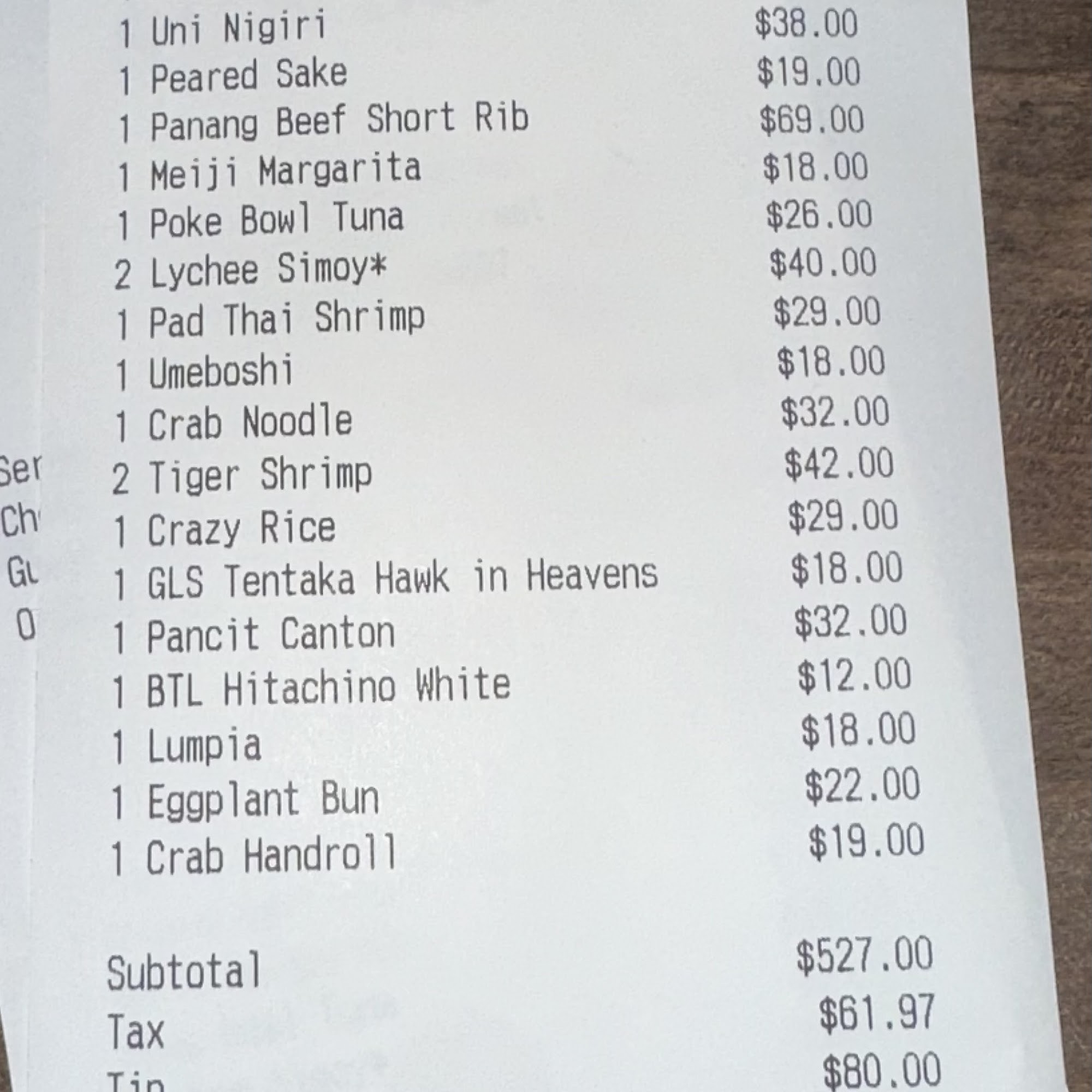 Sunda New Asian Menu