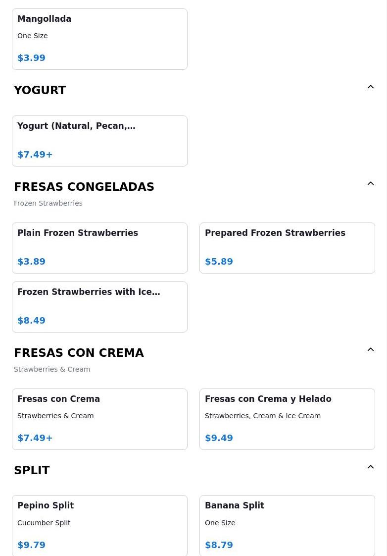 Paleteria Ideal Menu
