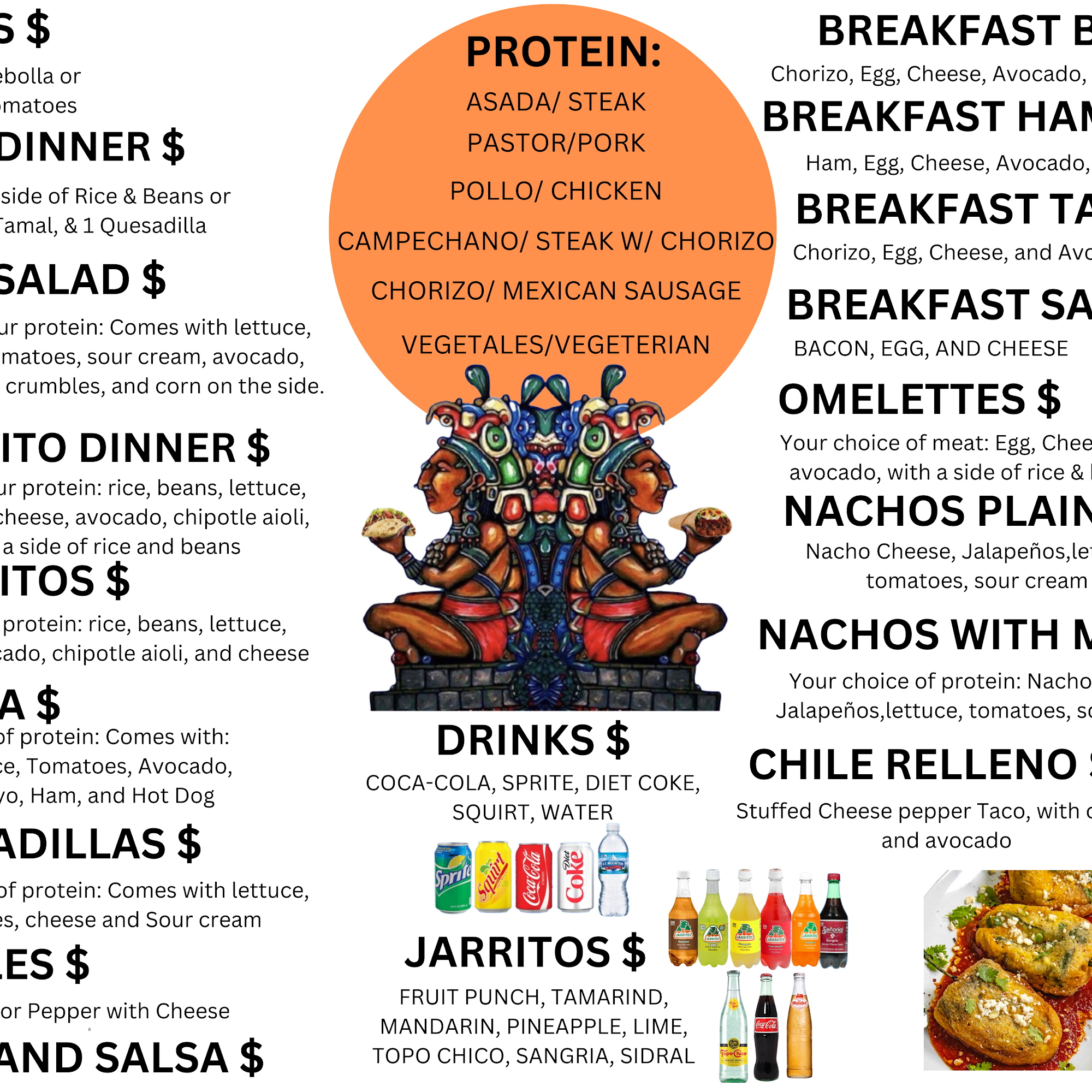 Mexi-Tacos Inc Menu