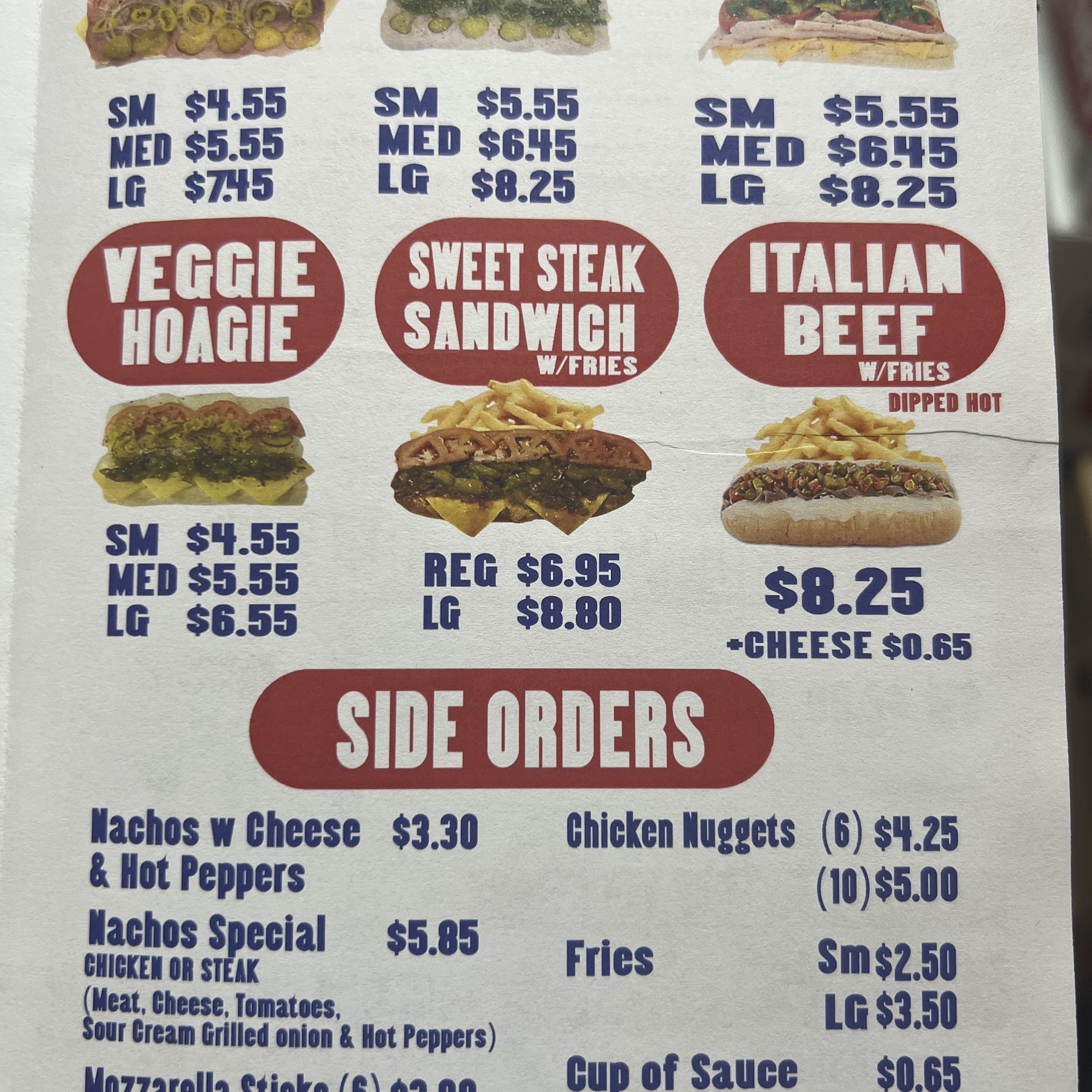 The Hoagie Place 3 Menu