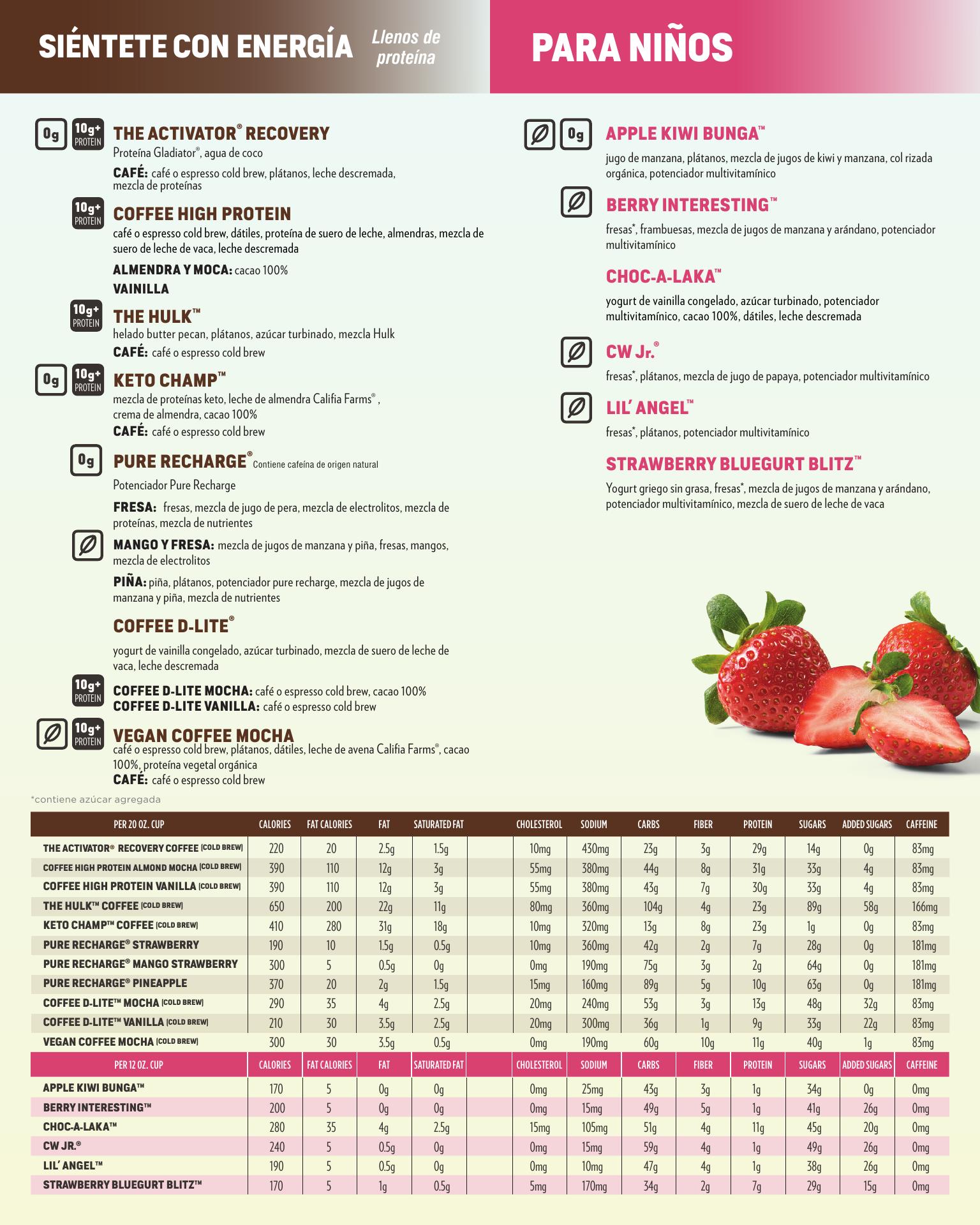 Smoothie King Menu