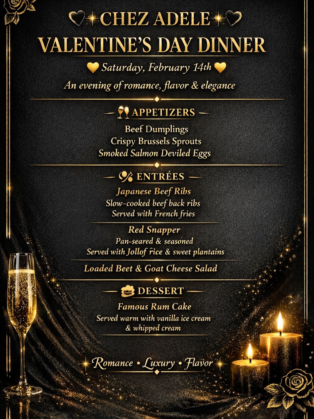 Chez Adele Menu