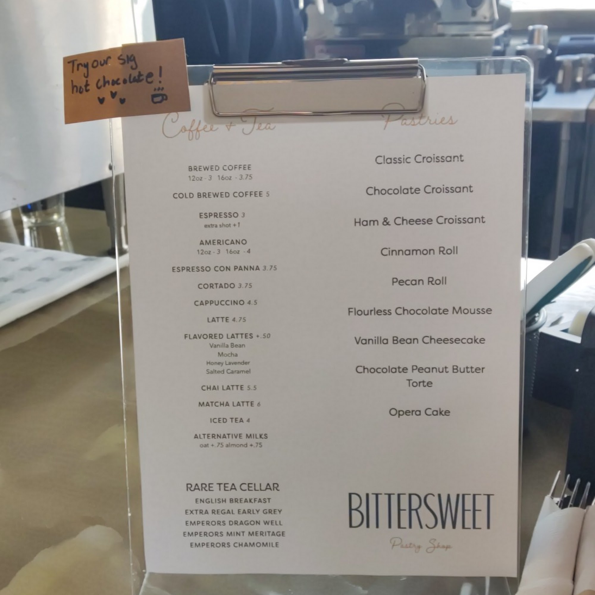 Bittersweet Pilsen Menu