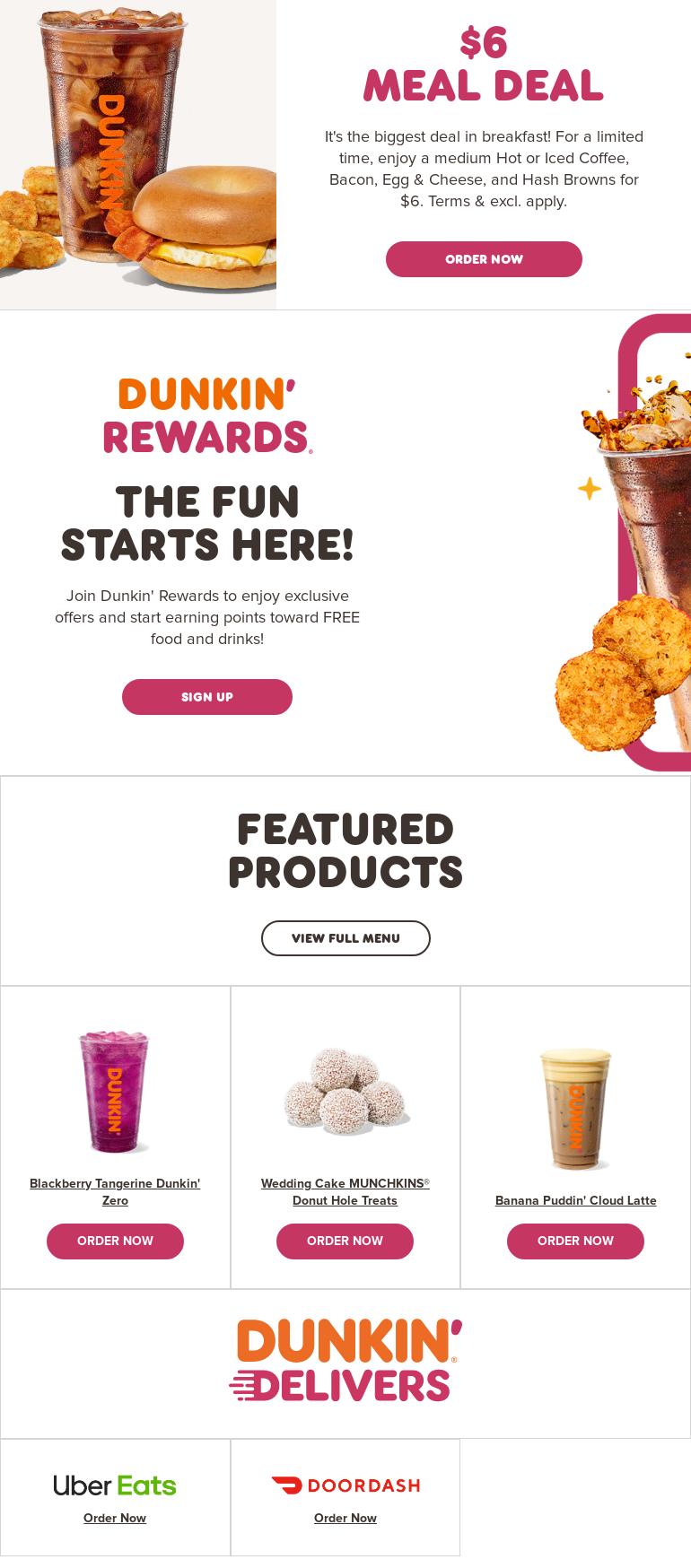 Dunkin' Menu