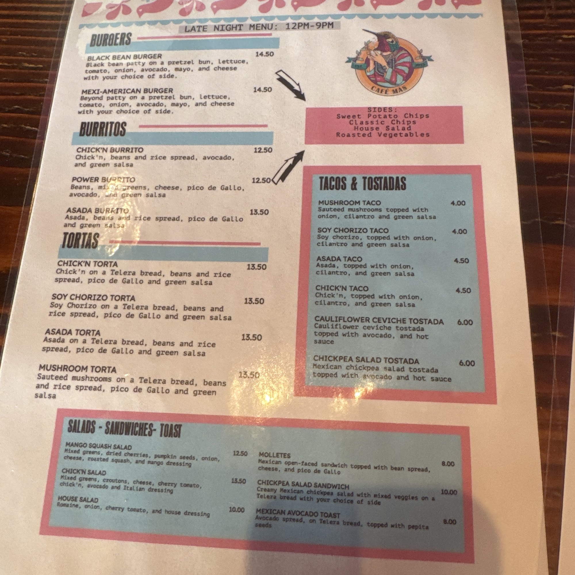 Cafe Mas Menu