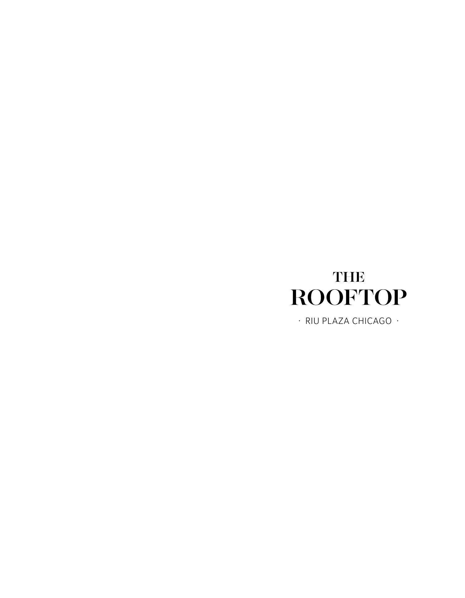 The Riu Rooftop Chicago Menu