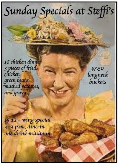 The Bar & Grill Formerly known as Steffi's Menu