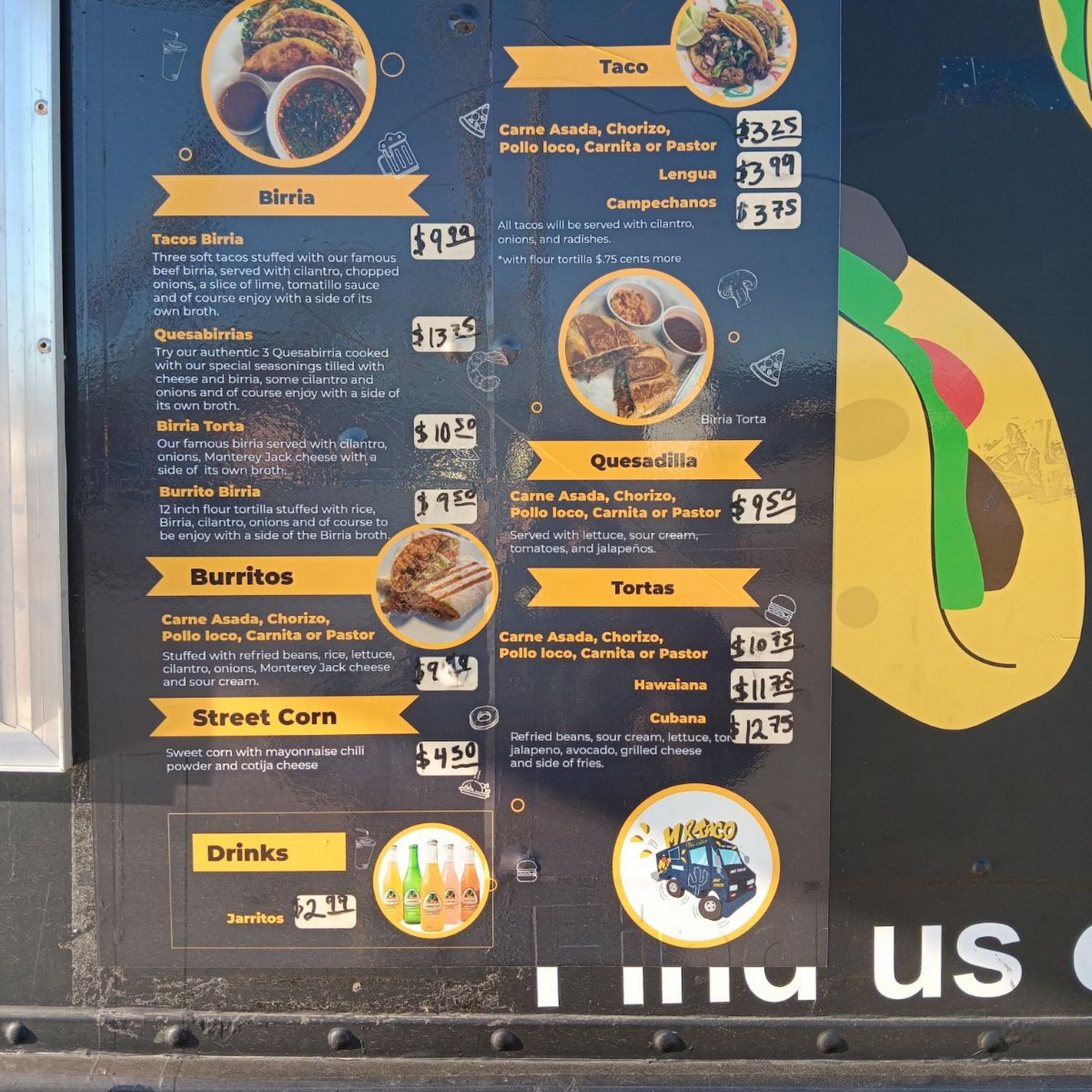 Mr Taco Menu