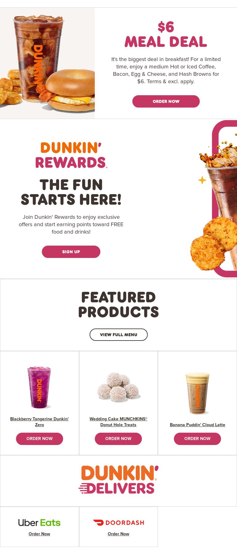 Dunkin' Menu