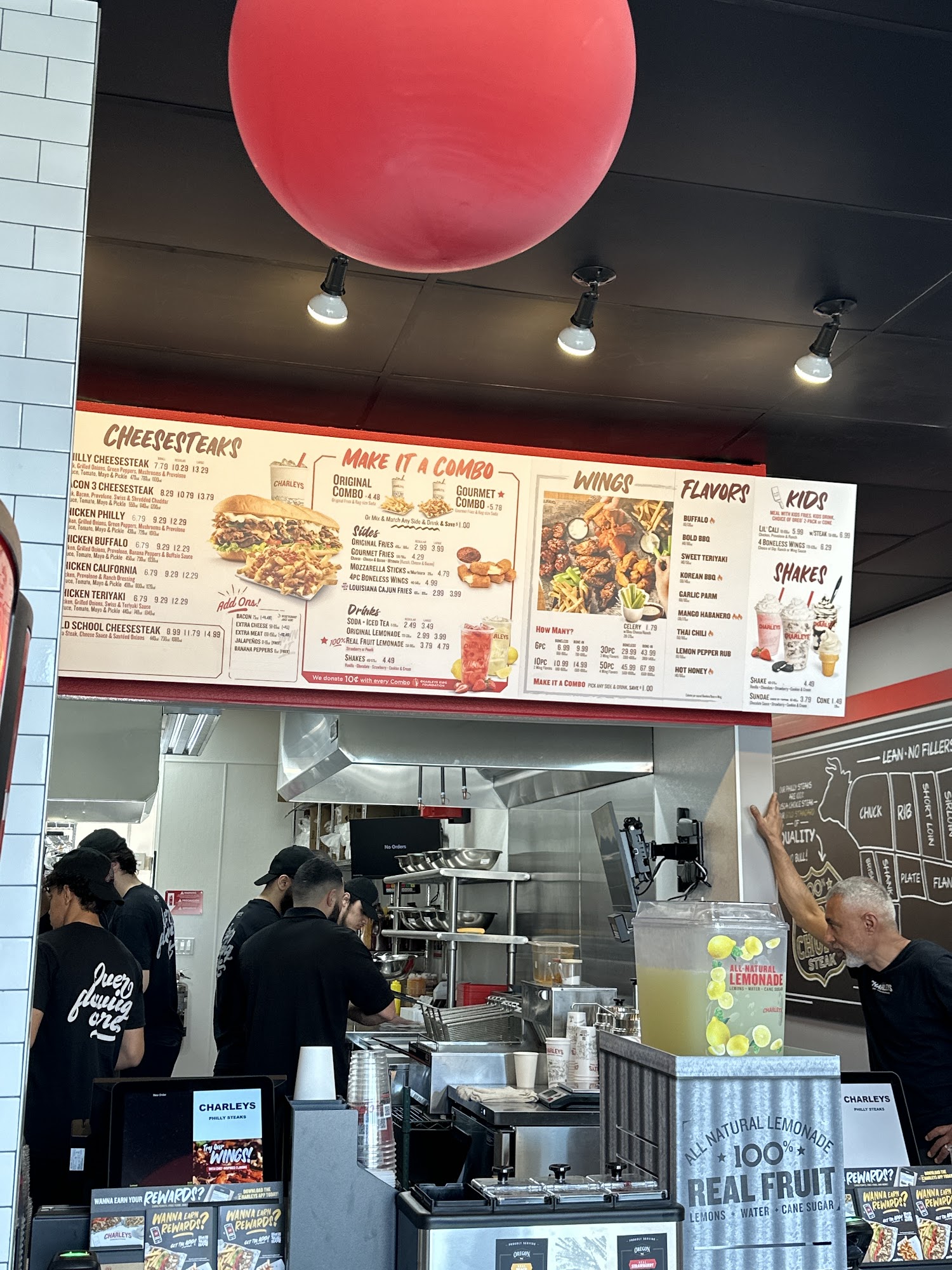 Charleys Cheesesteaks and Wings Menu