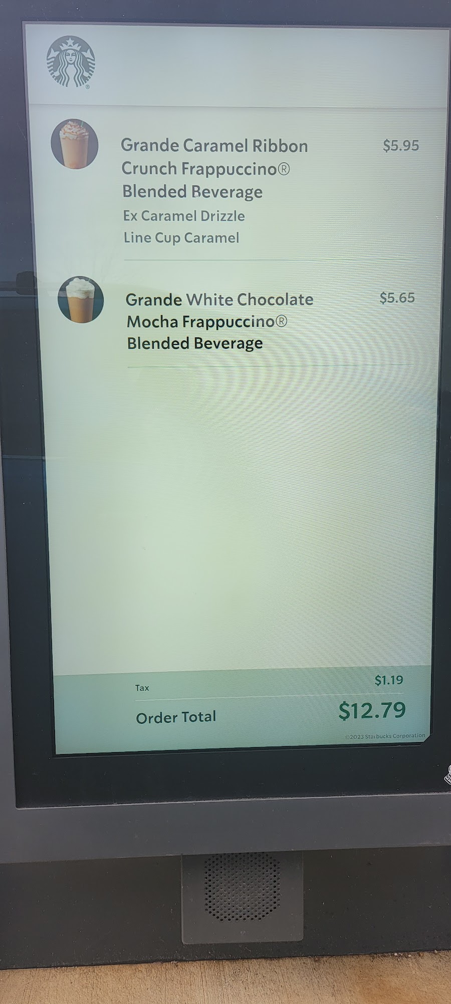 Starbucks Menu