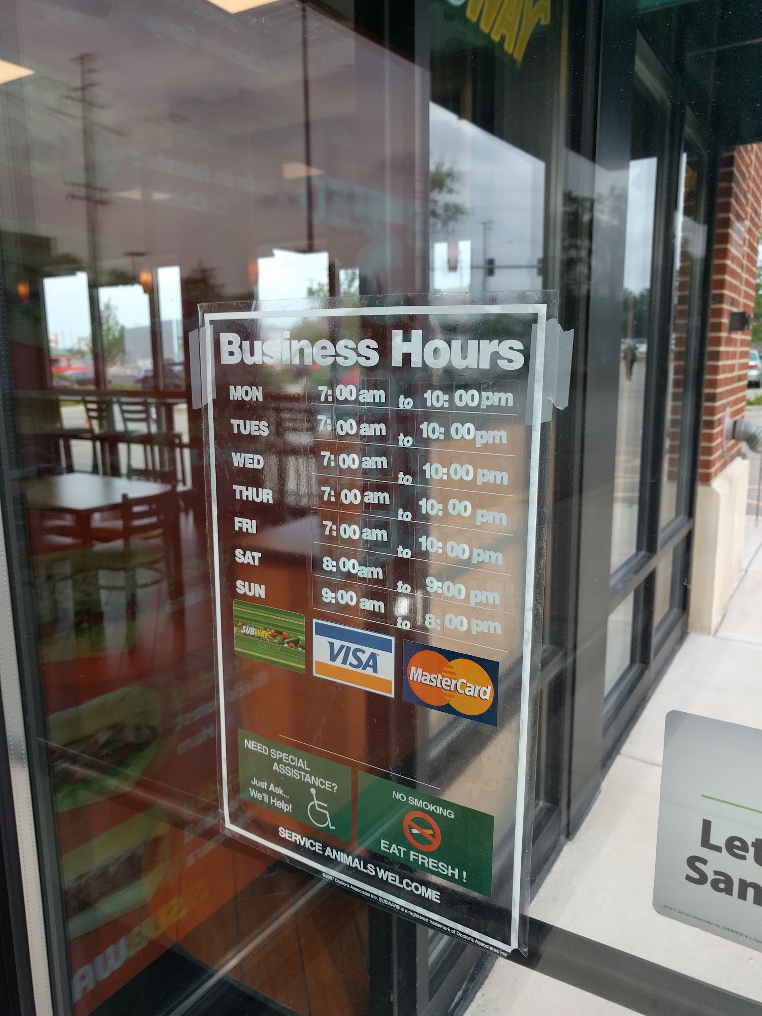 Subway Menu