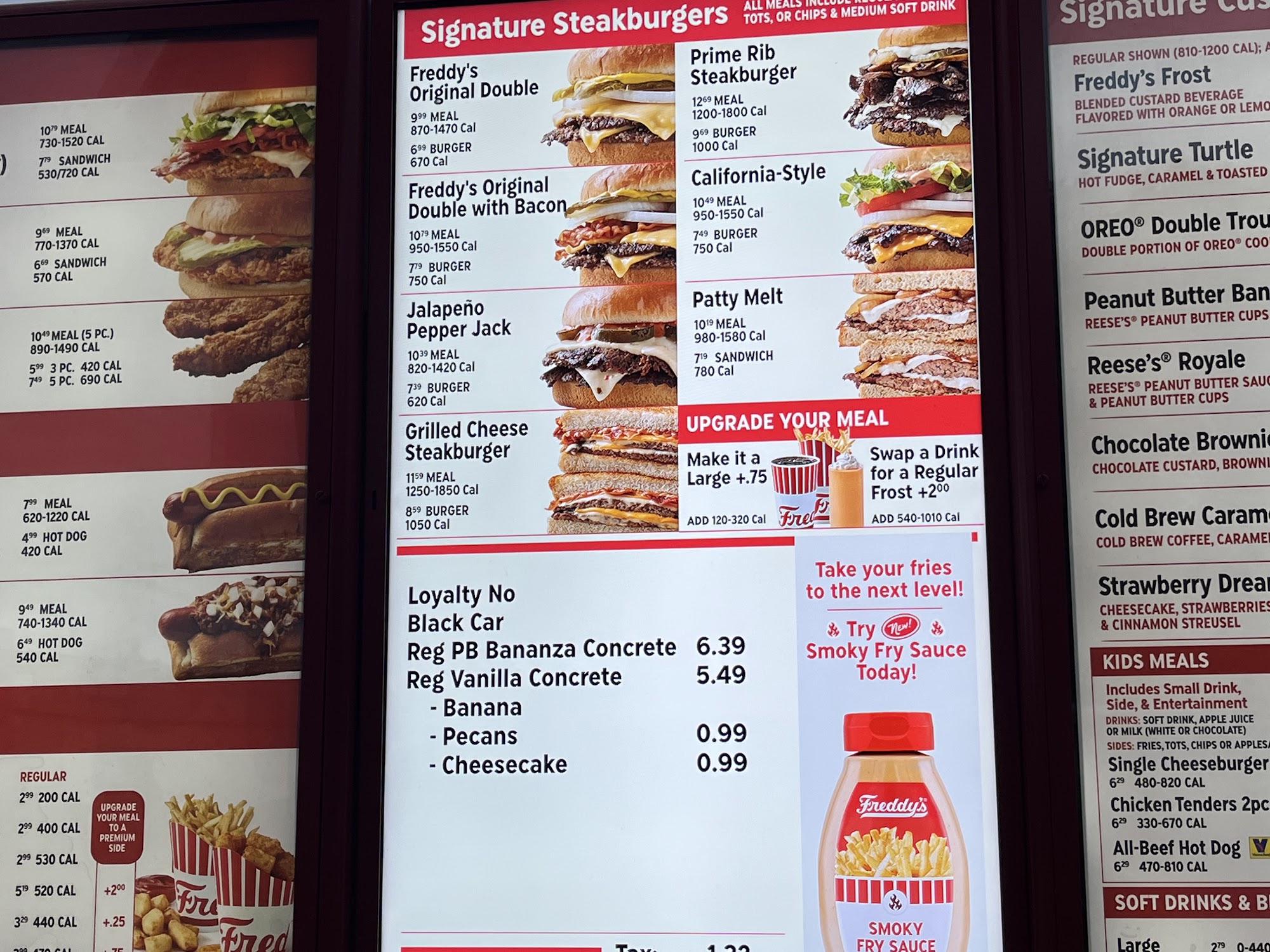 Freddy's Frozen Custard & Steakburgers Menu